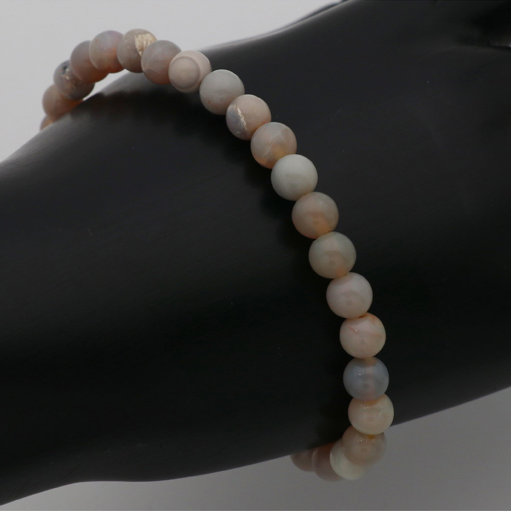 Lightweight Australian Opal Bracelet Small Round Beads Handmade Jewelry 39 Ct