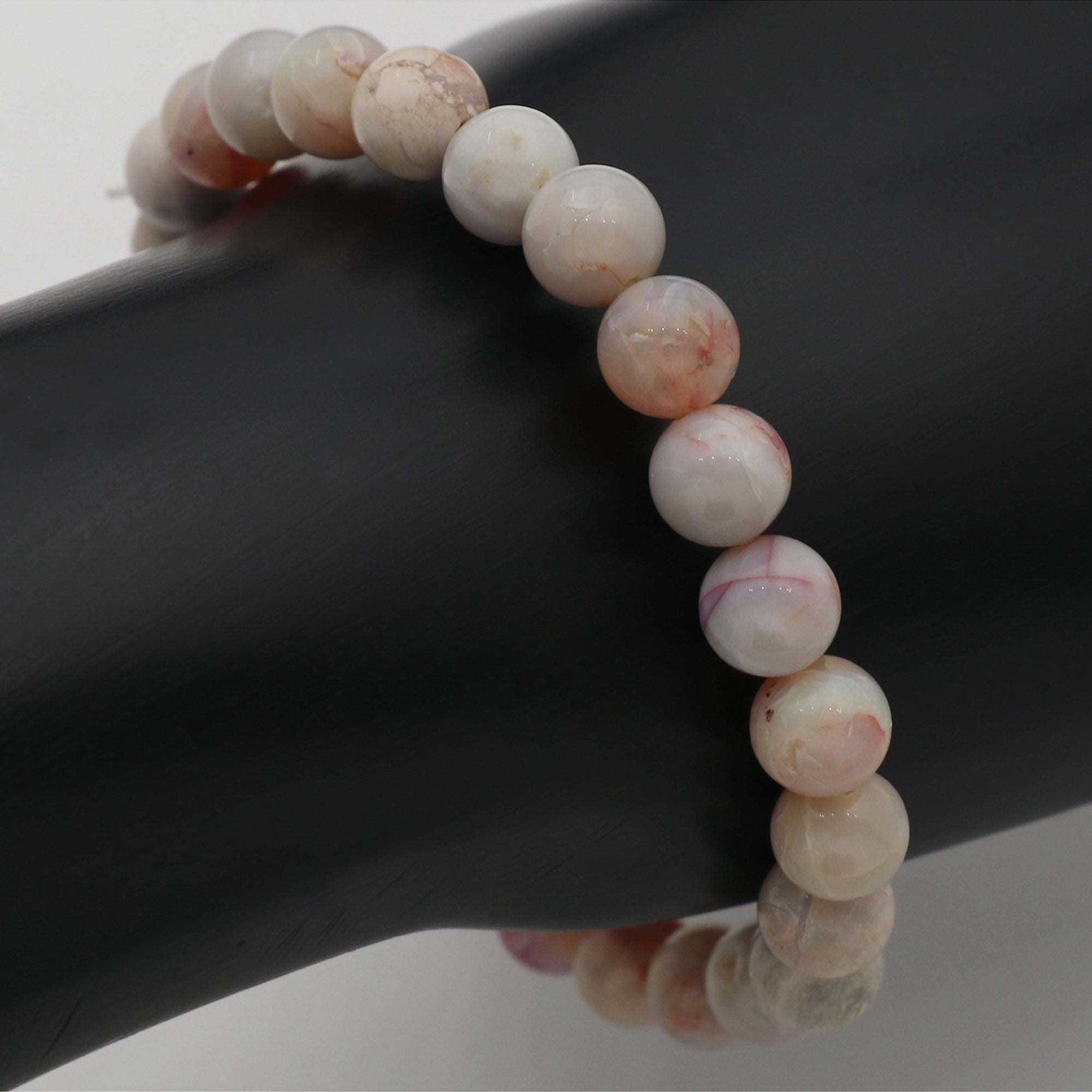 Australian Opal Bead Bracelet, Polished Round Gemstones, Handmade, 69 Ct