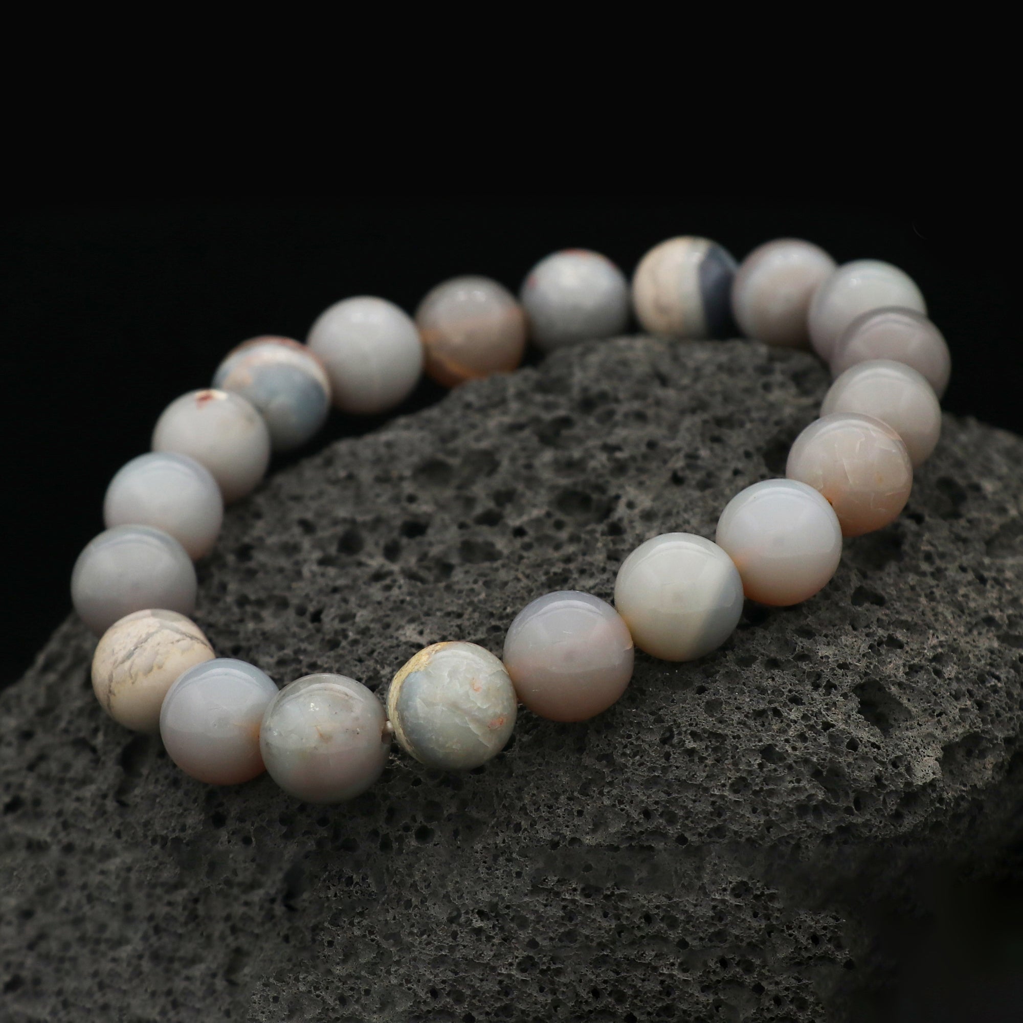Australian Opal 10mm Bracelet 103 Ct Natural Polished Round Bead Jewelry