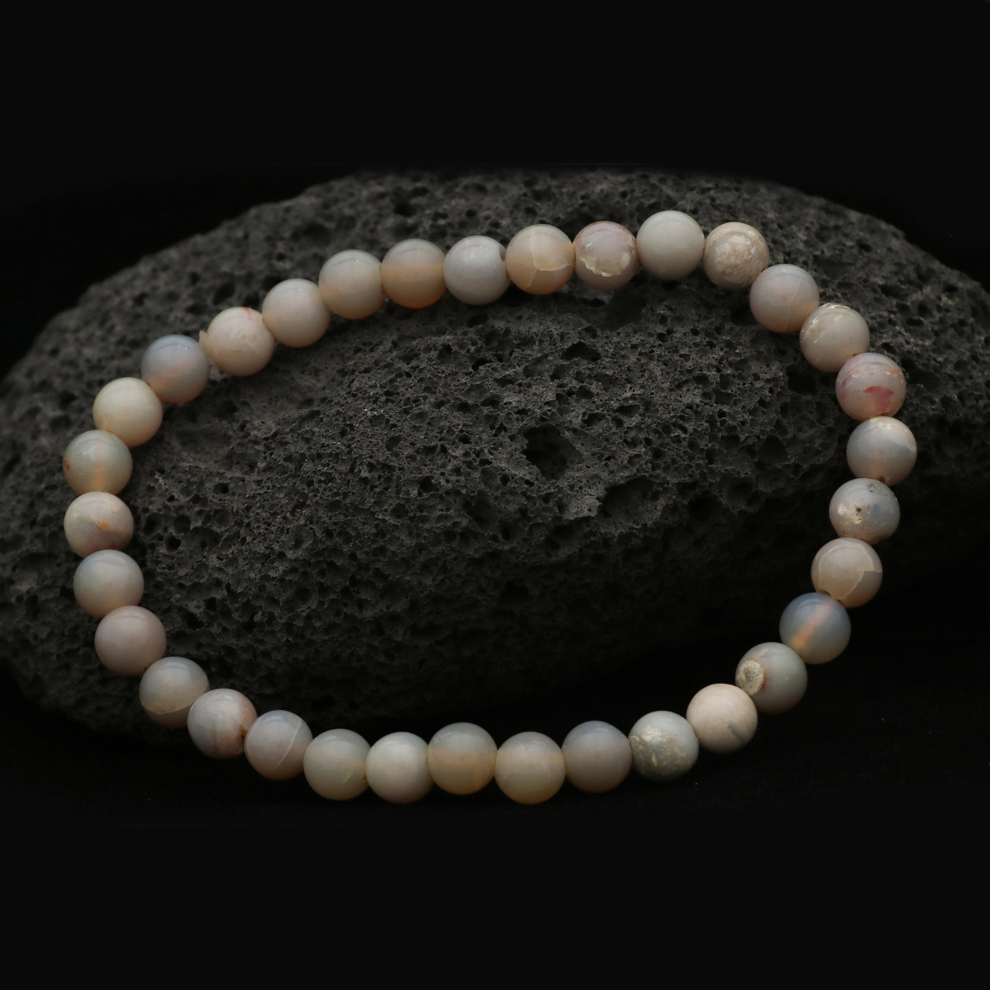 Lightweight Australian Opal Bracelet Small Round Beads Handmade Jewelry 39 Ct