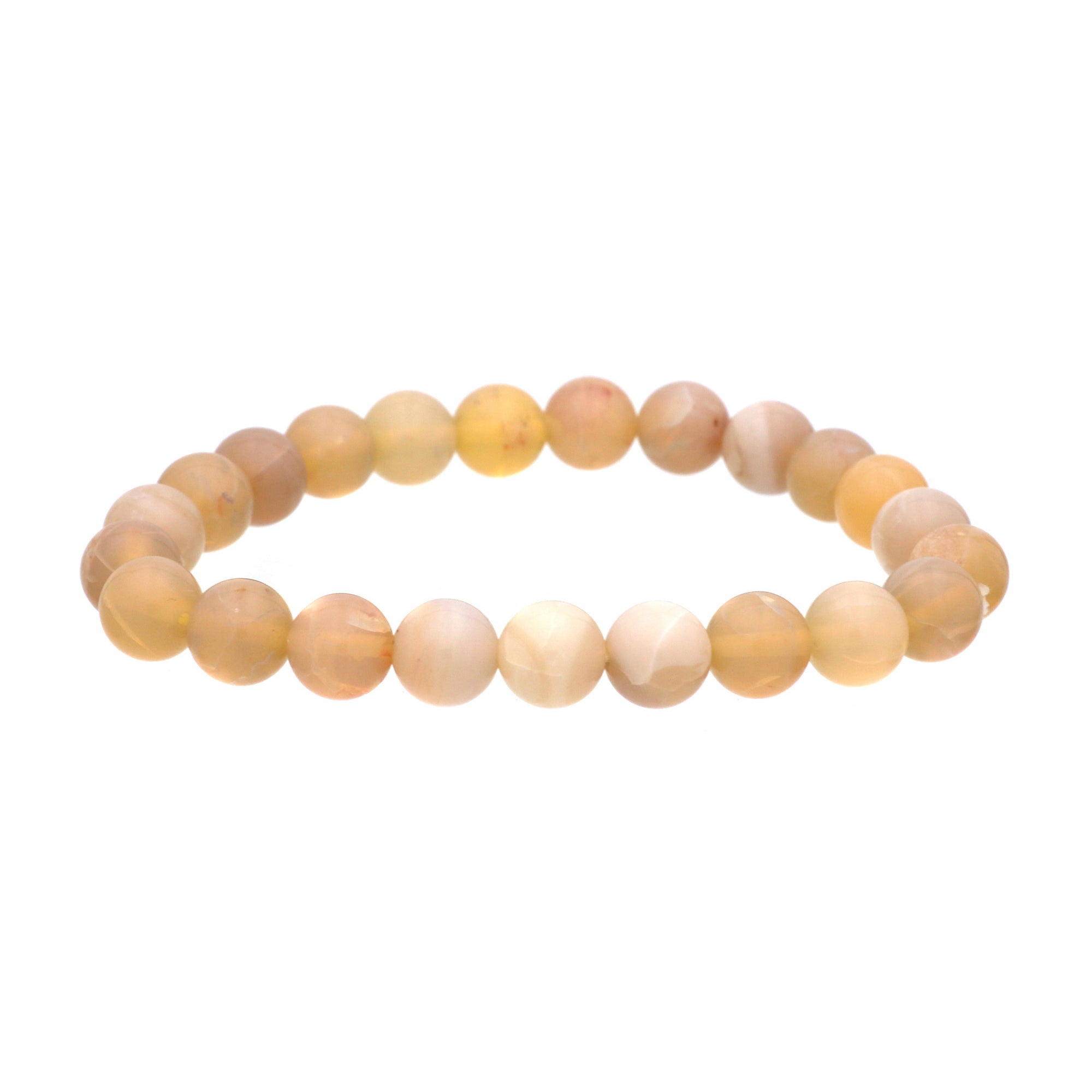 Australian Opal Bracelet 8mm Natural Round Beads Handcrafted Gemstone Jewelry