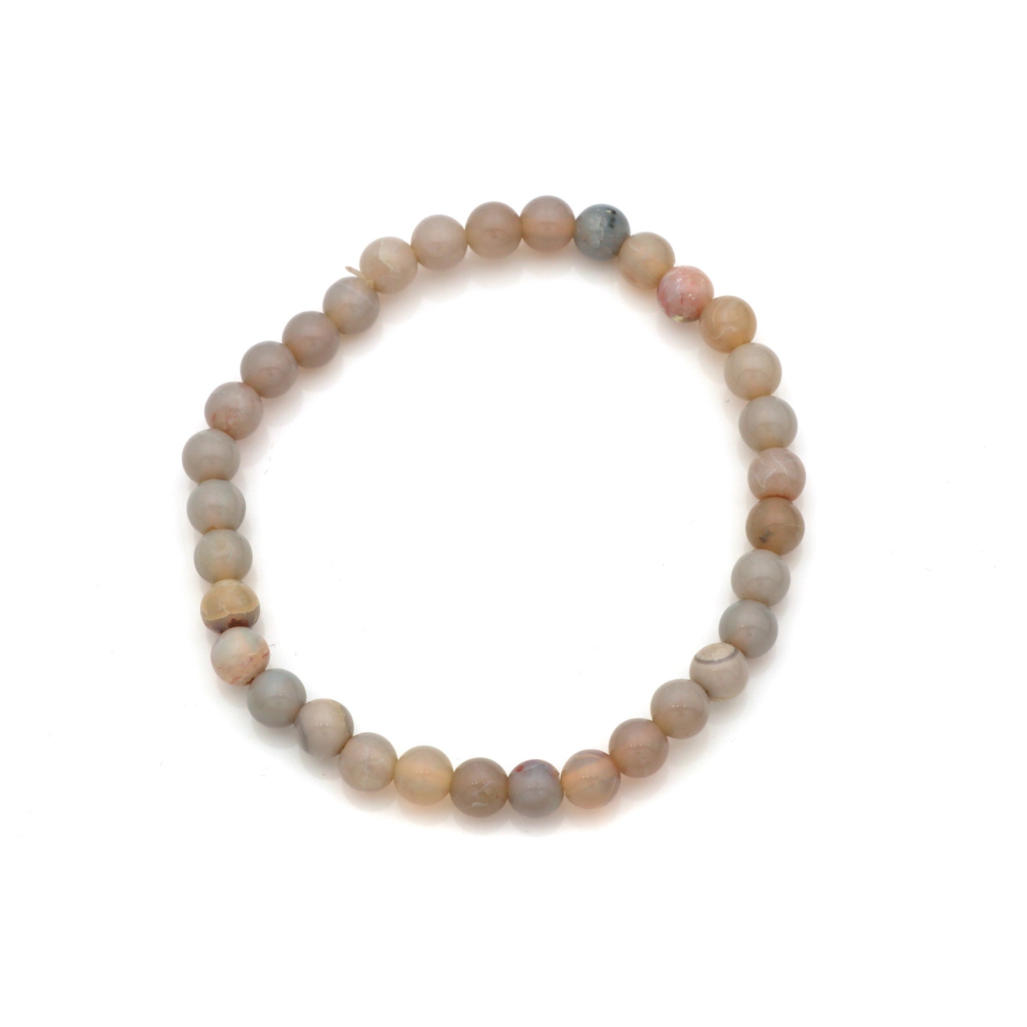 Minimal Australian Opal Bracelet Smooth Round Beads Handmade October Gift 40 Ct