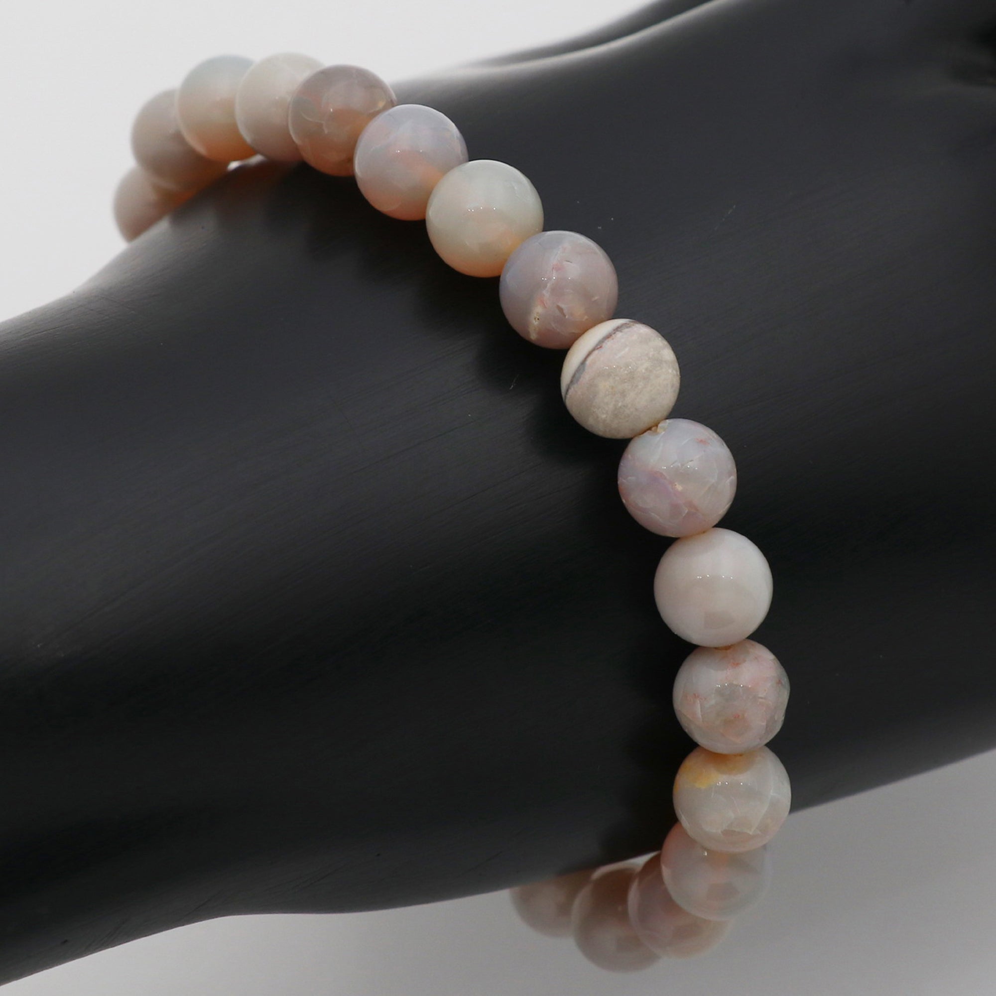 Fine Australian Opal Bracelet Polished Round Beads Handmade Jewelry 70 Ct