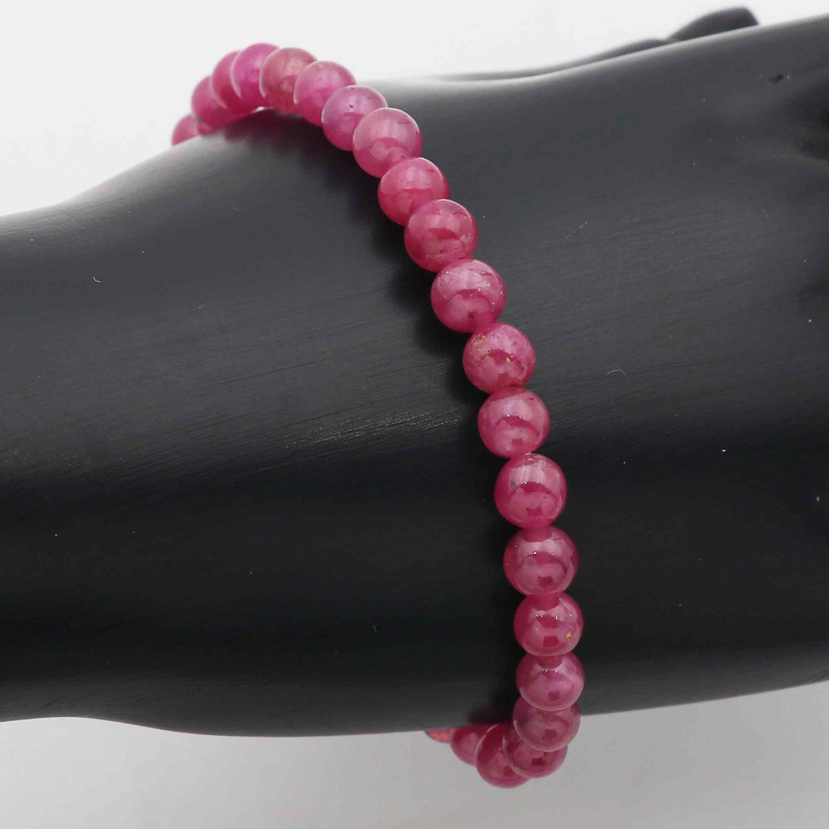 Natural Pink Sapphire Bracelet Round Plain Gemstone Beads Handmade 72 Ct
