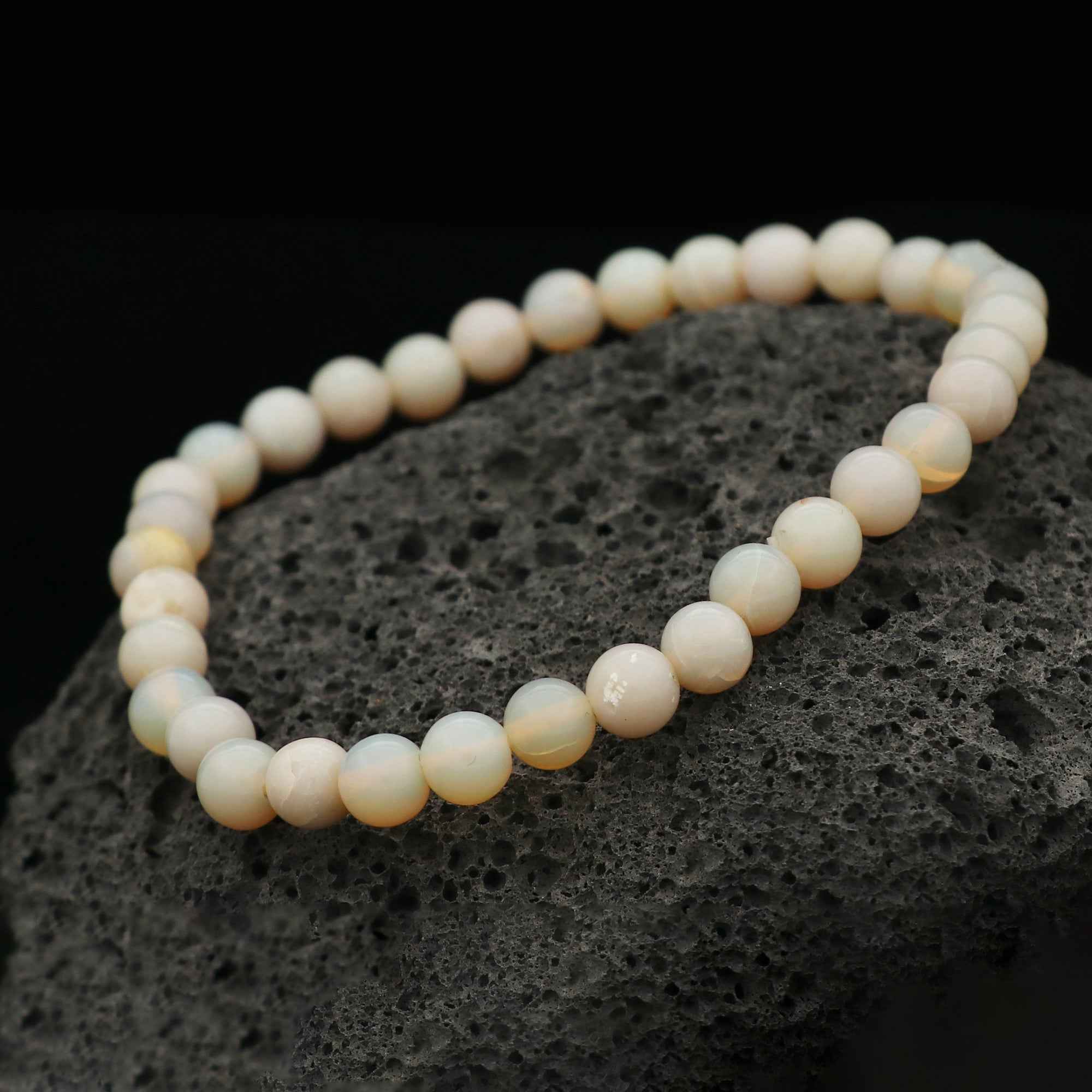 Australian Opal Round Bead Bracelet 69 Ct Natural 8mm Handmade Gemstone Jewelry