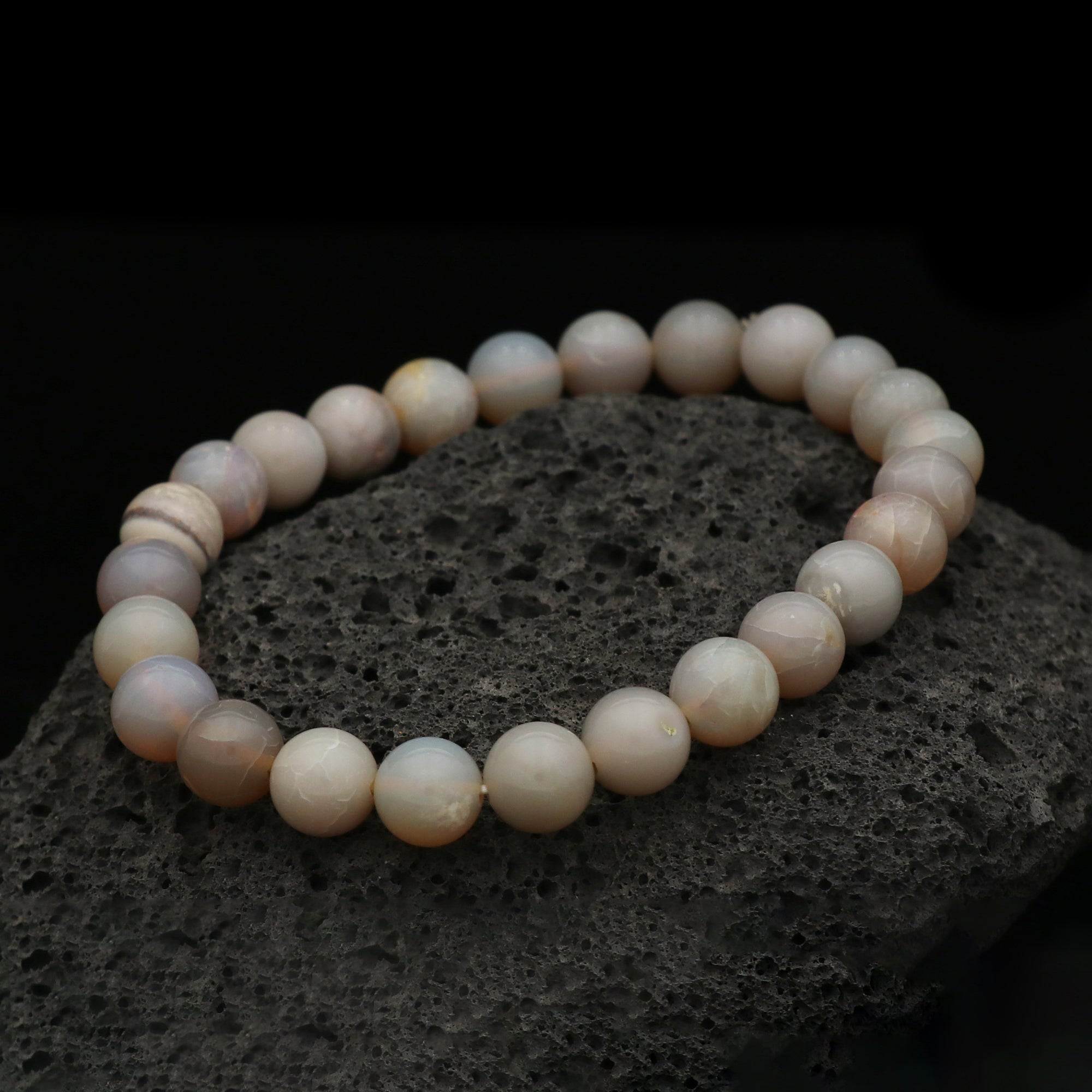 Fine Australian Opal Bracelet Polished Round Beads Handmade Jewelry 70 Ct