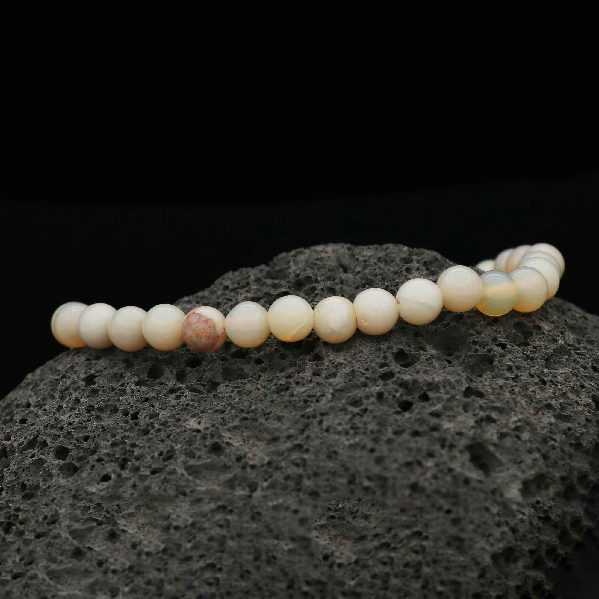 Australian Opal Round Bead Bracelet 69 Ct Natural 8mm Handmade Gemstone Jewelry