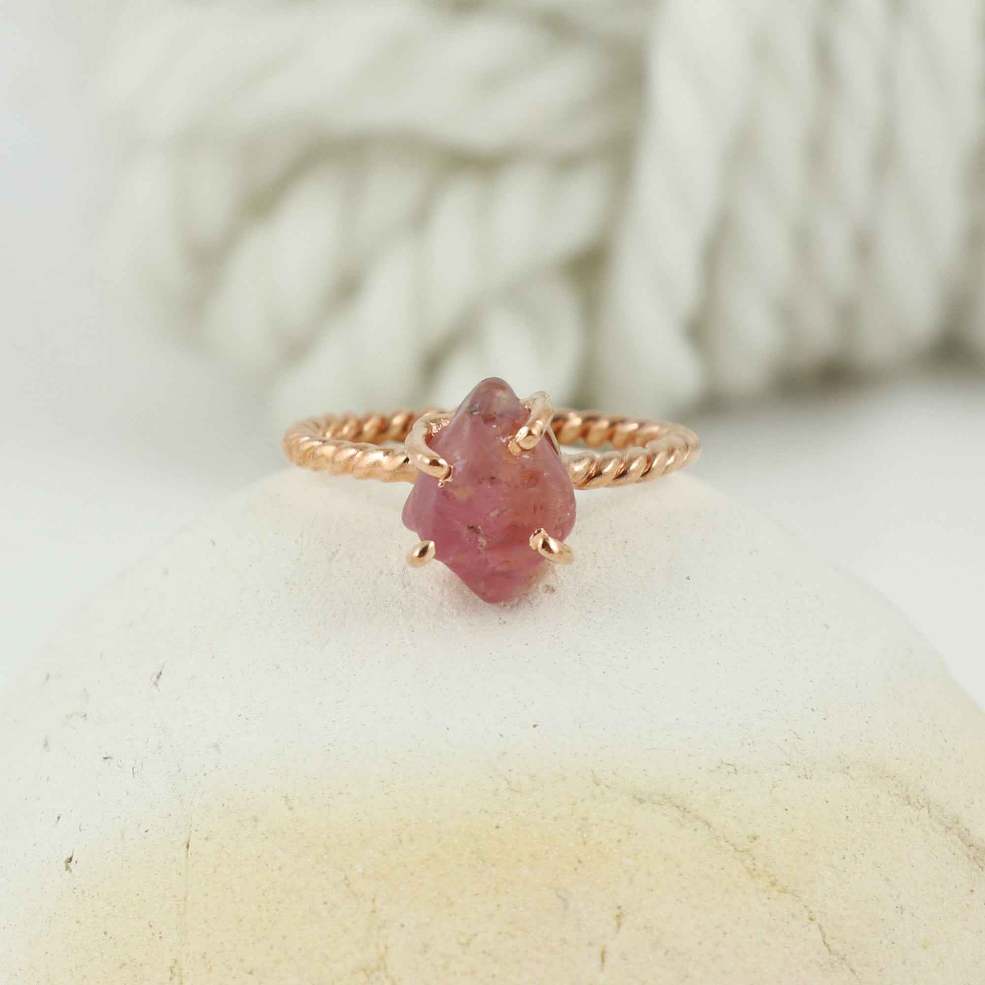 Raw Multi Spinel Ring in 925 Sterling Silver Rough Gemstone Ring Handmade Jewelry Gift for Her