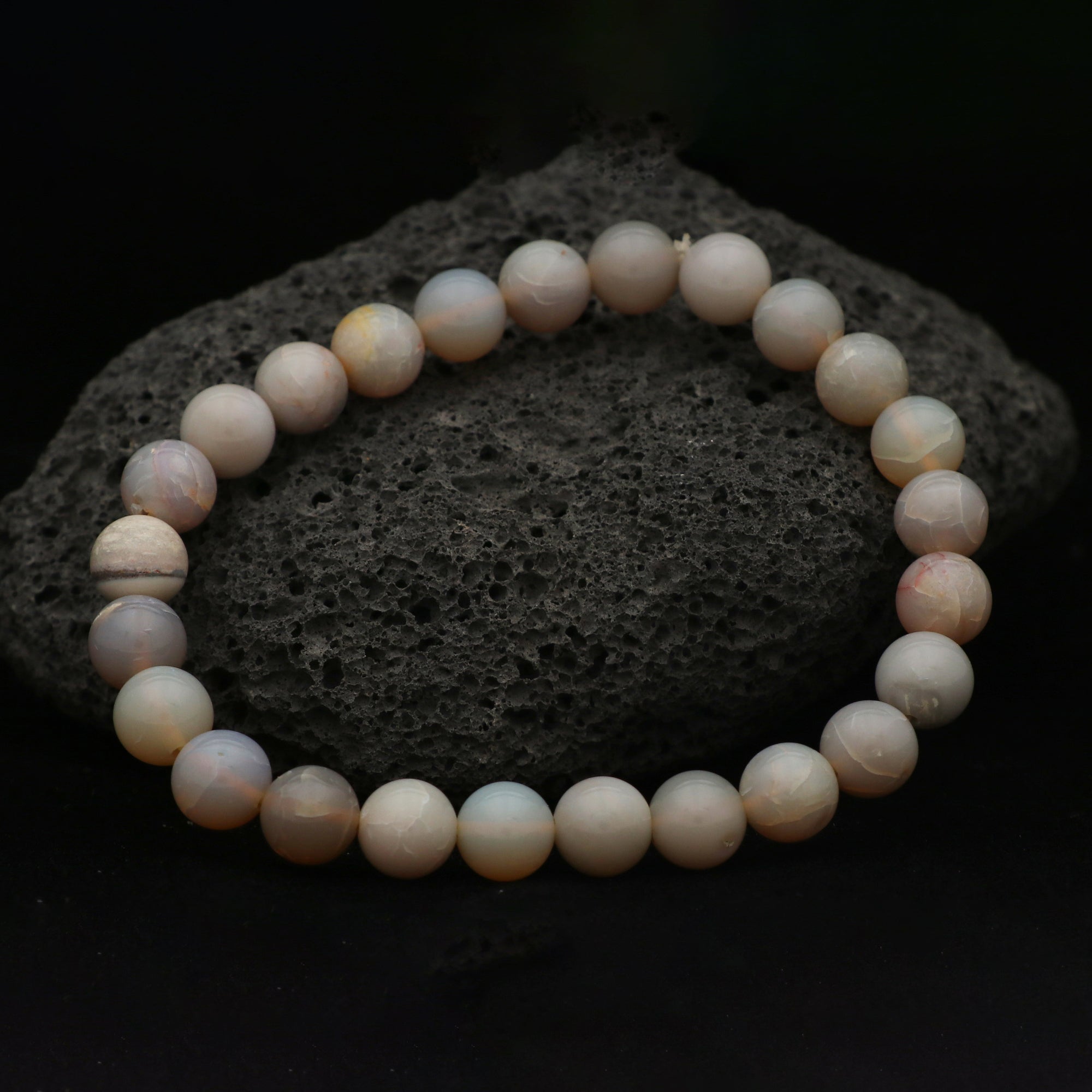 Fine Australian Opal Bracelet Polished Round Beads Handmade Jewelry 70 Ct