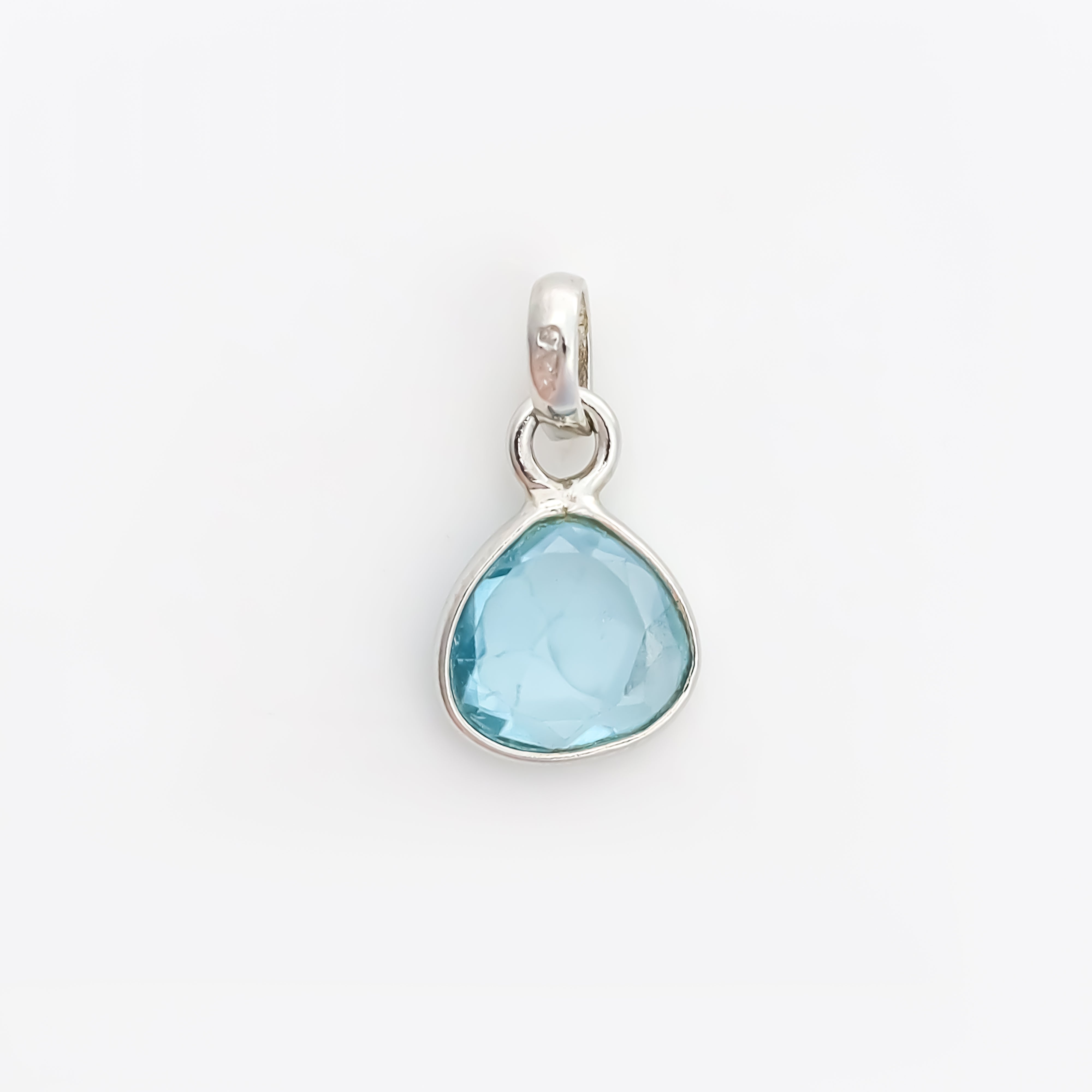Natural Blue Zircon Rose Cut Pendant Small Blue Gemstone Pendant 925 Sterling Silver Handmade Jewelry Gift