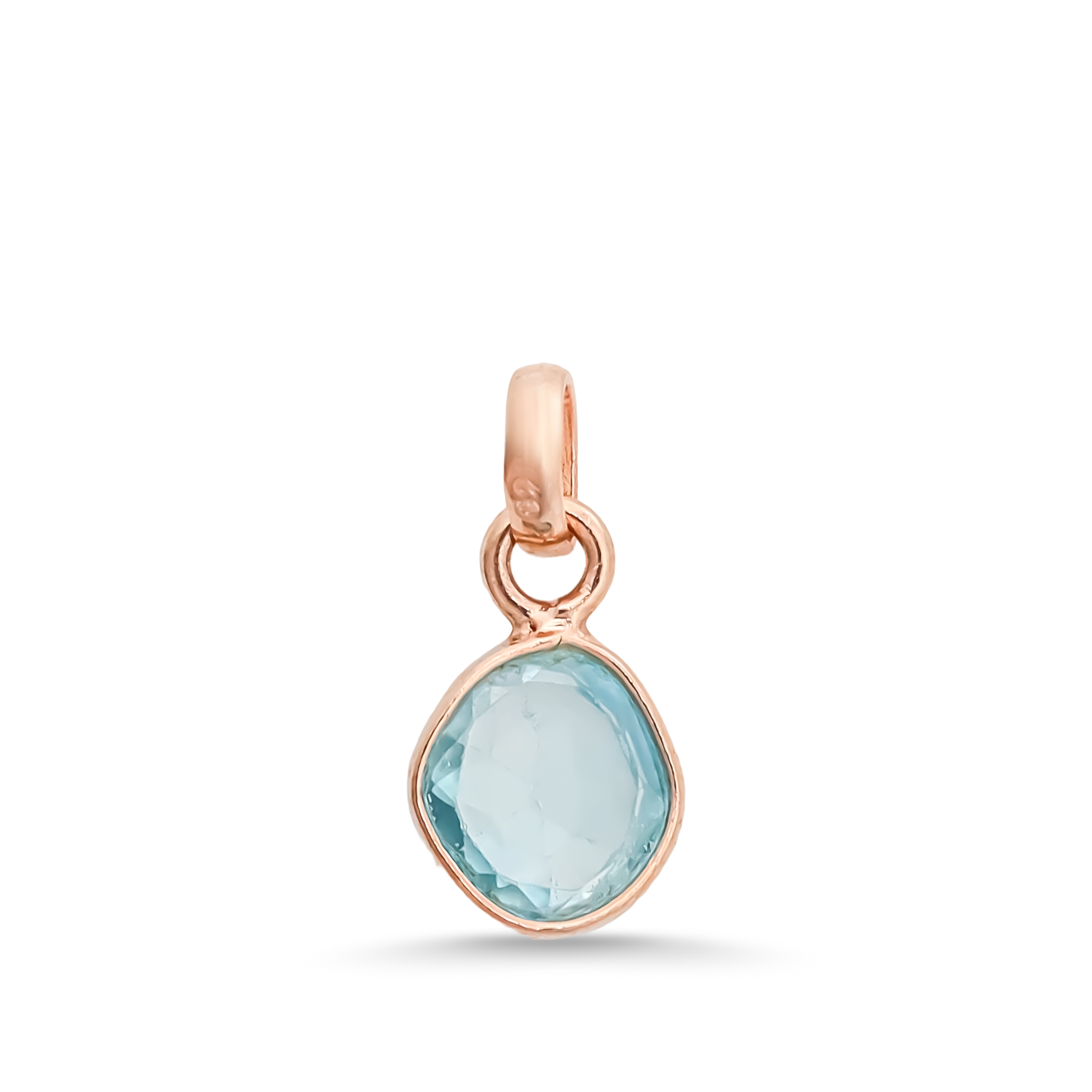 Natural Blue Zircon Rose Cut Pendant Small Blue Gemstone Pendant 925 Sterling Silver Handmade Jewelry Gift
