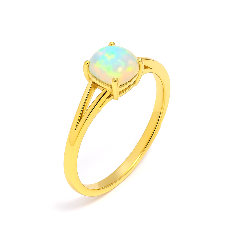 Oval Ethiopian Opal Ring in 925 Sterling Silver, 7x5mm Handmade Fire Opal Ring for Women