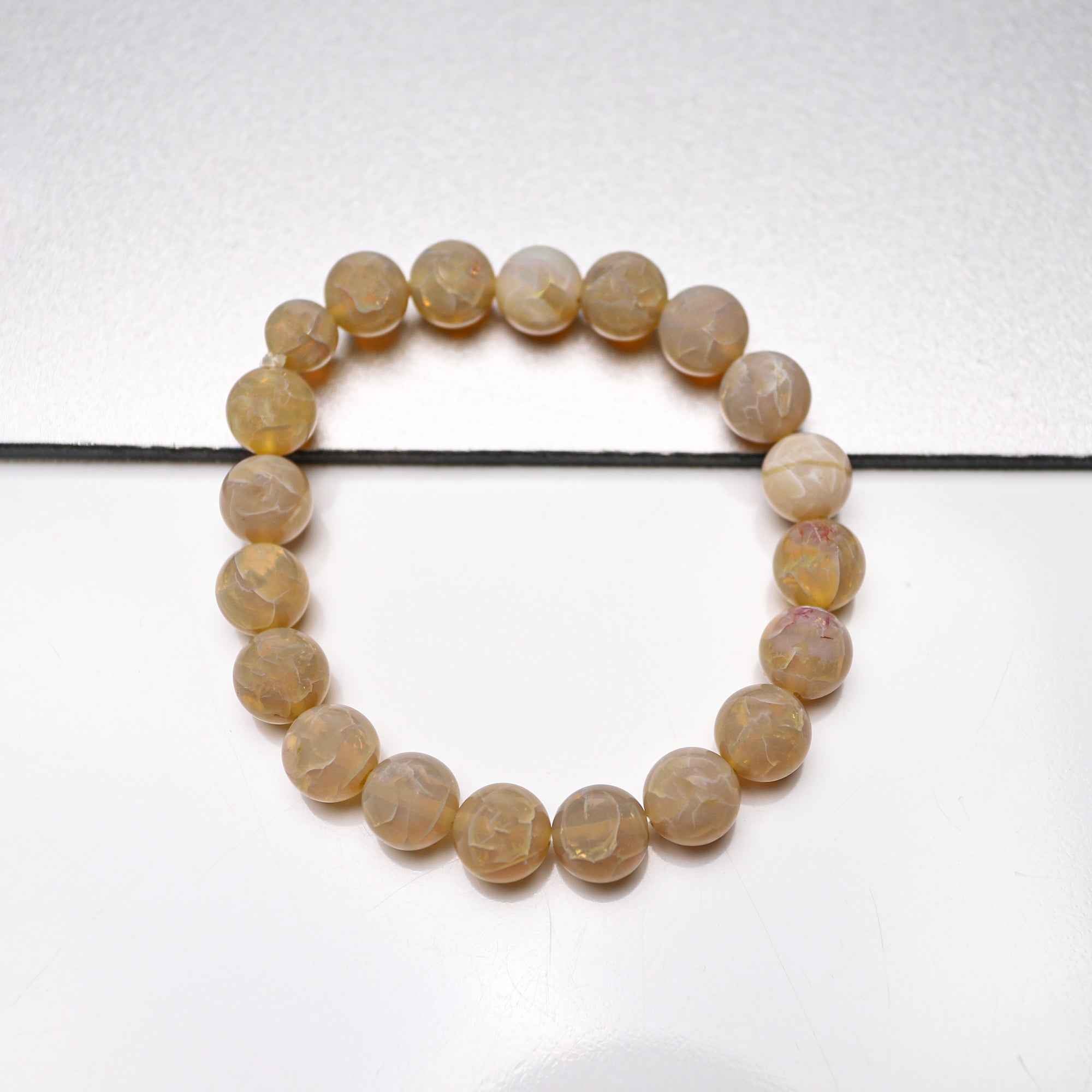 Natural Australian Opal Bracelet 99 Ct Graduated Round Beads Handmade Gemstone Jewelry