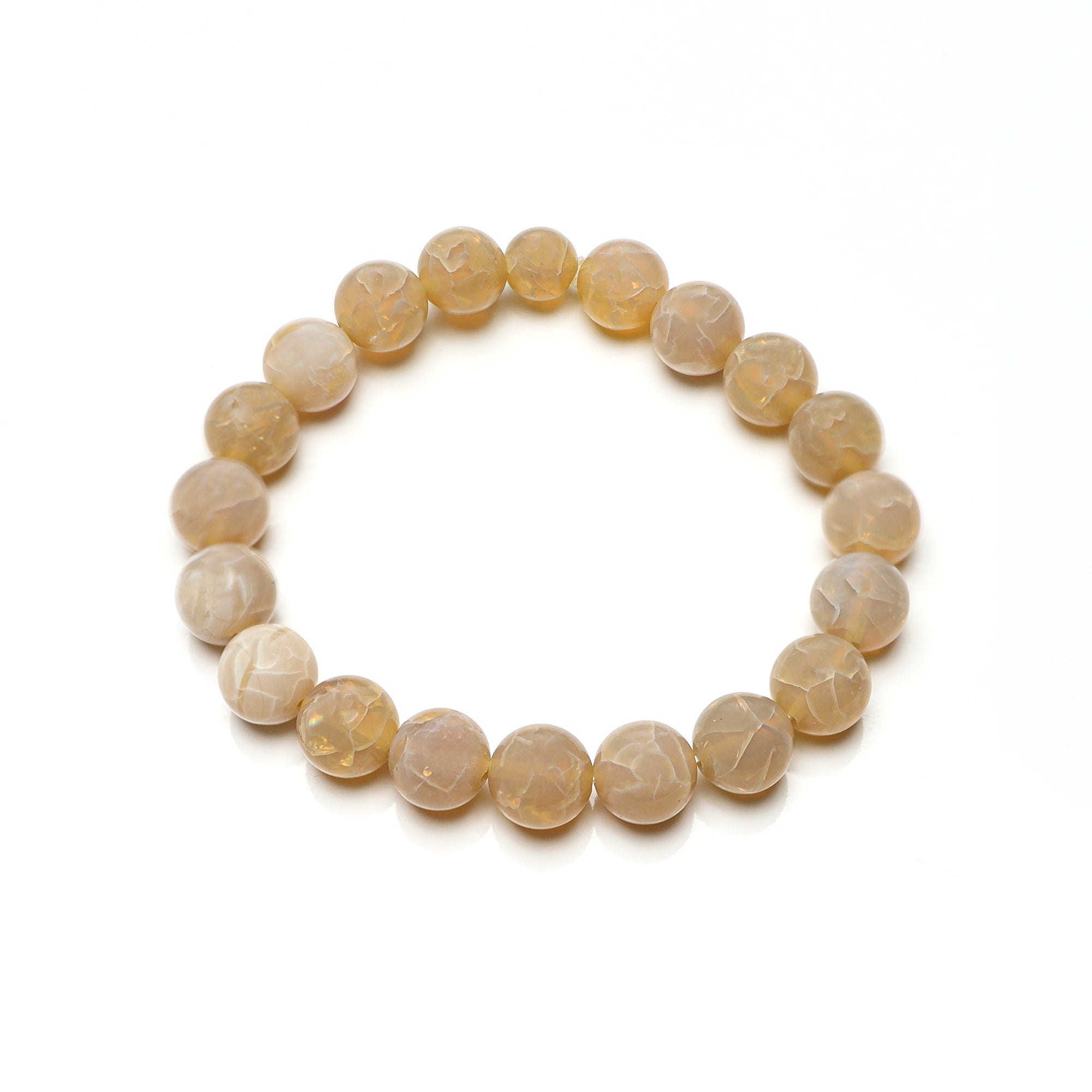Natural Australian Opal Bracelet 99 Ct Graduated Round Beads Handmade Gemstone Jewelry