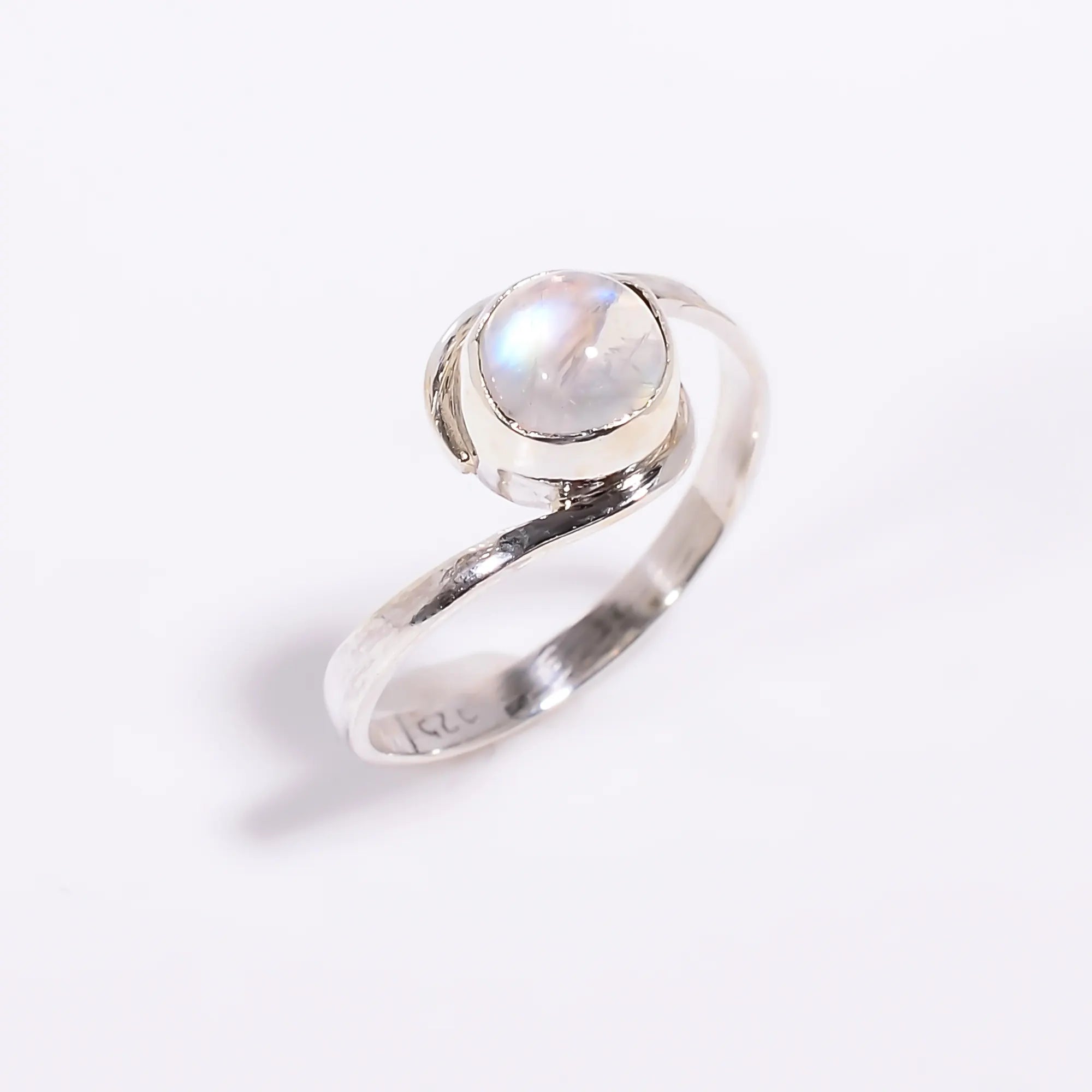 White Rainbow Moonstone Ring Ethnic Handmade 925 Sterling Silver Christmas Gift Rings