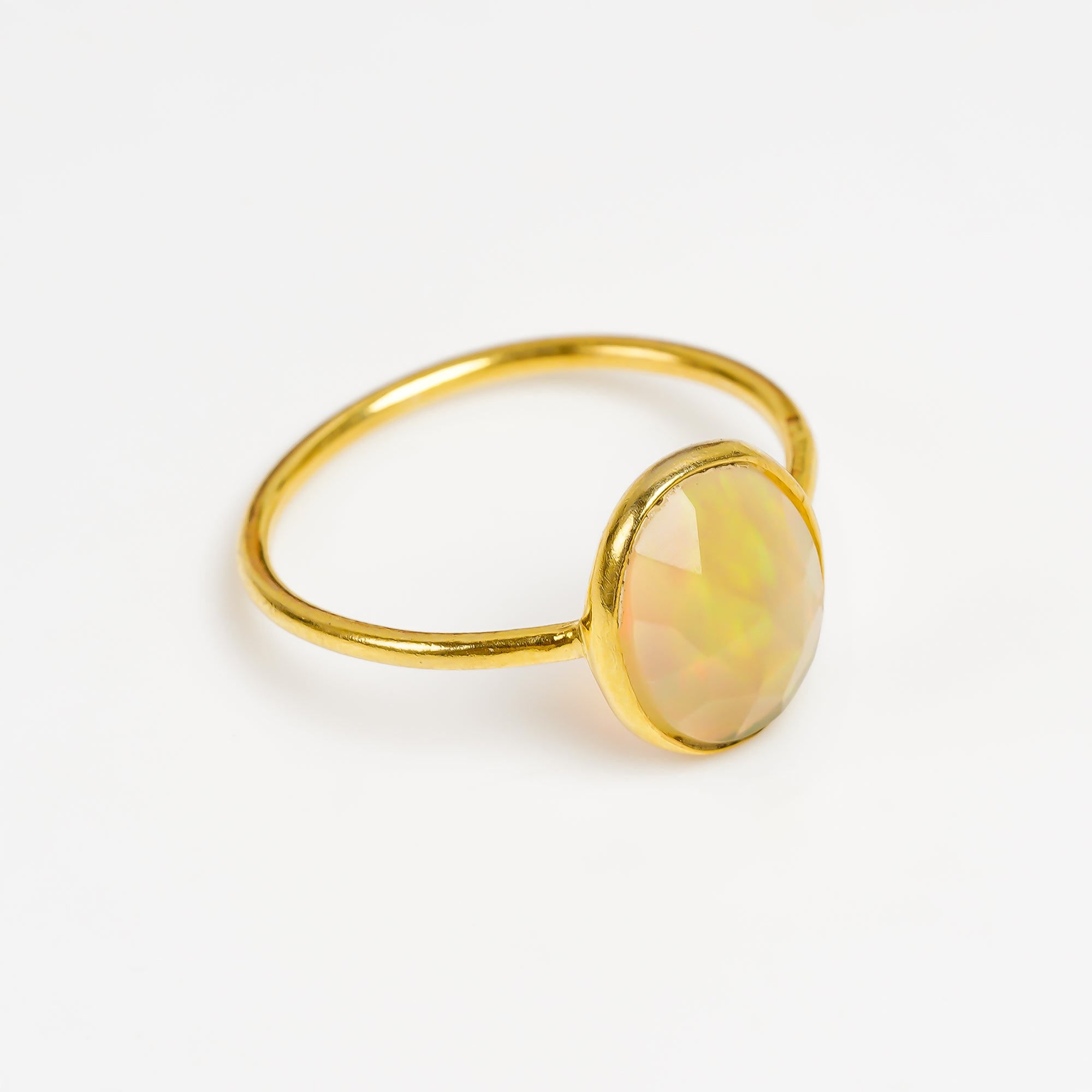 Ethiopian Opal Engagement Ring 925 Sterling Silver Natural Welo Opal Ring October Birthstone Jewelry