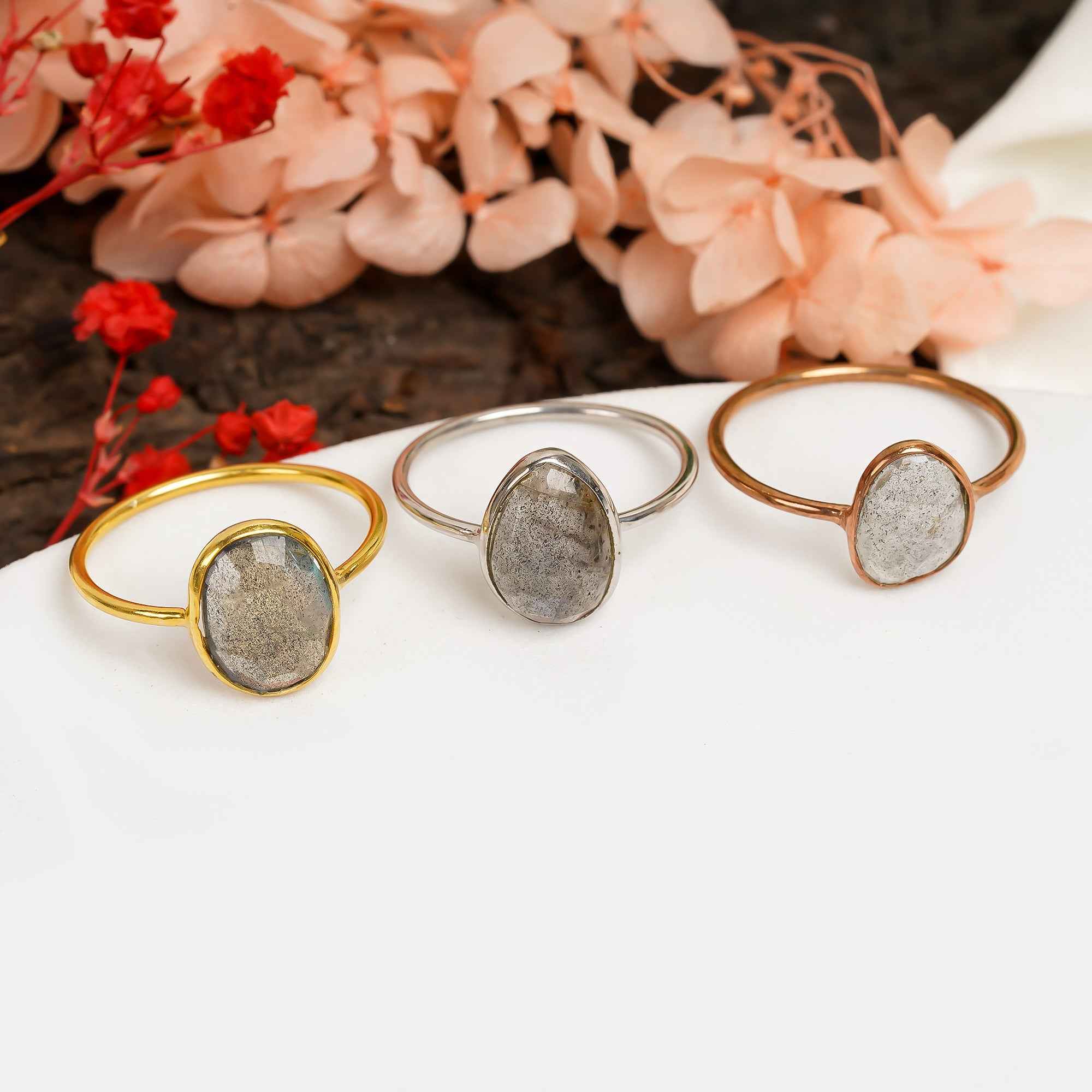 Labradorite Statement Ring 925 Sterling Silver Natural Labradorite Ring Jewelry Gift
