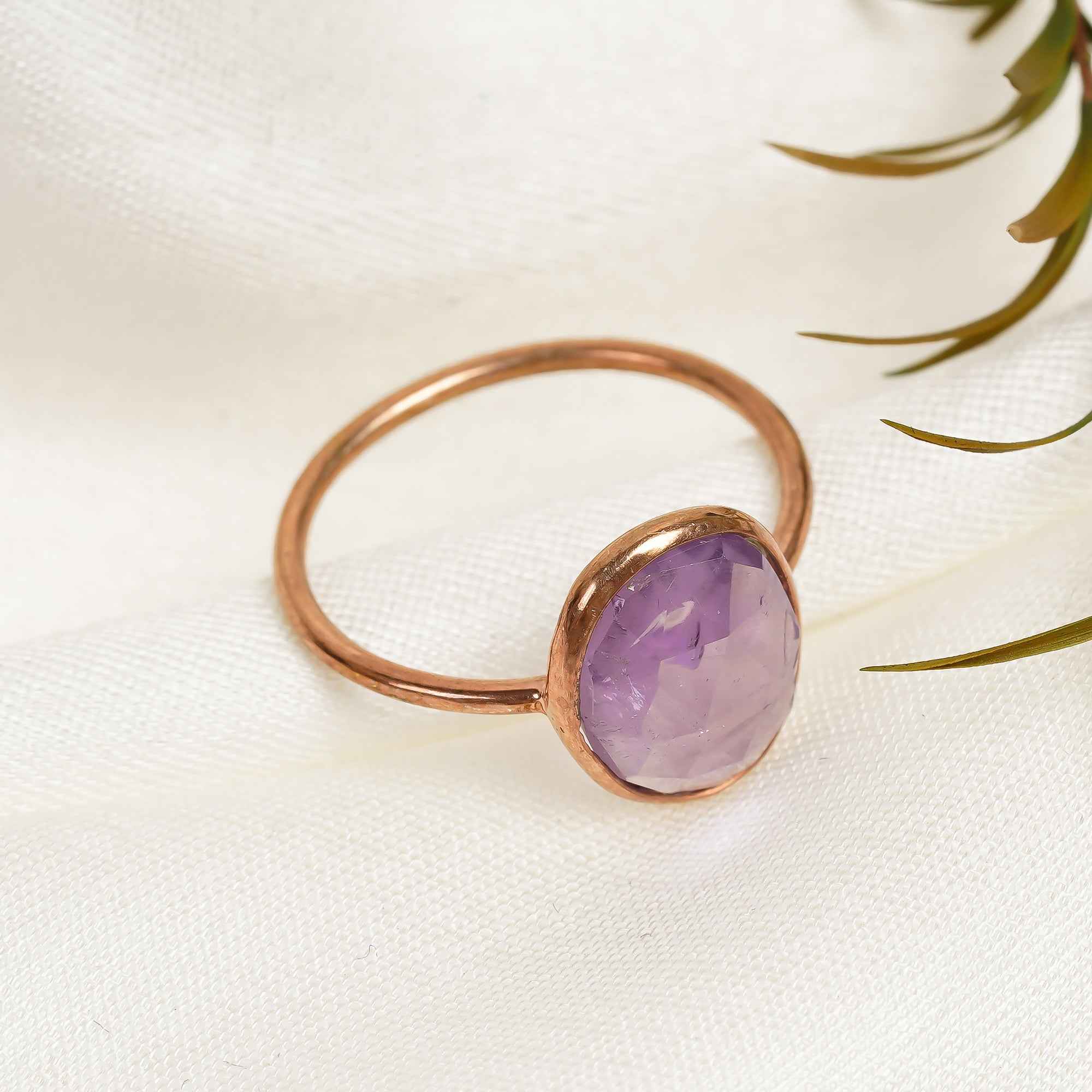 Amethyst Solitaire Ring 925 Sterling Silver Natural Amethyst Engagement Ring February Birthstone Jewelry