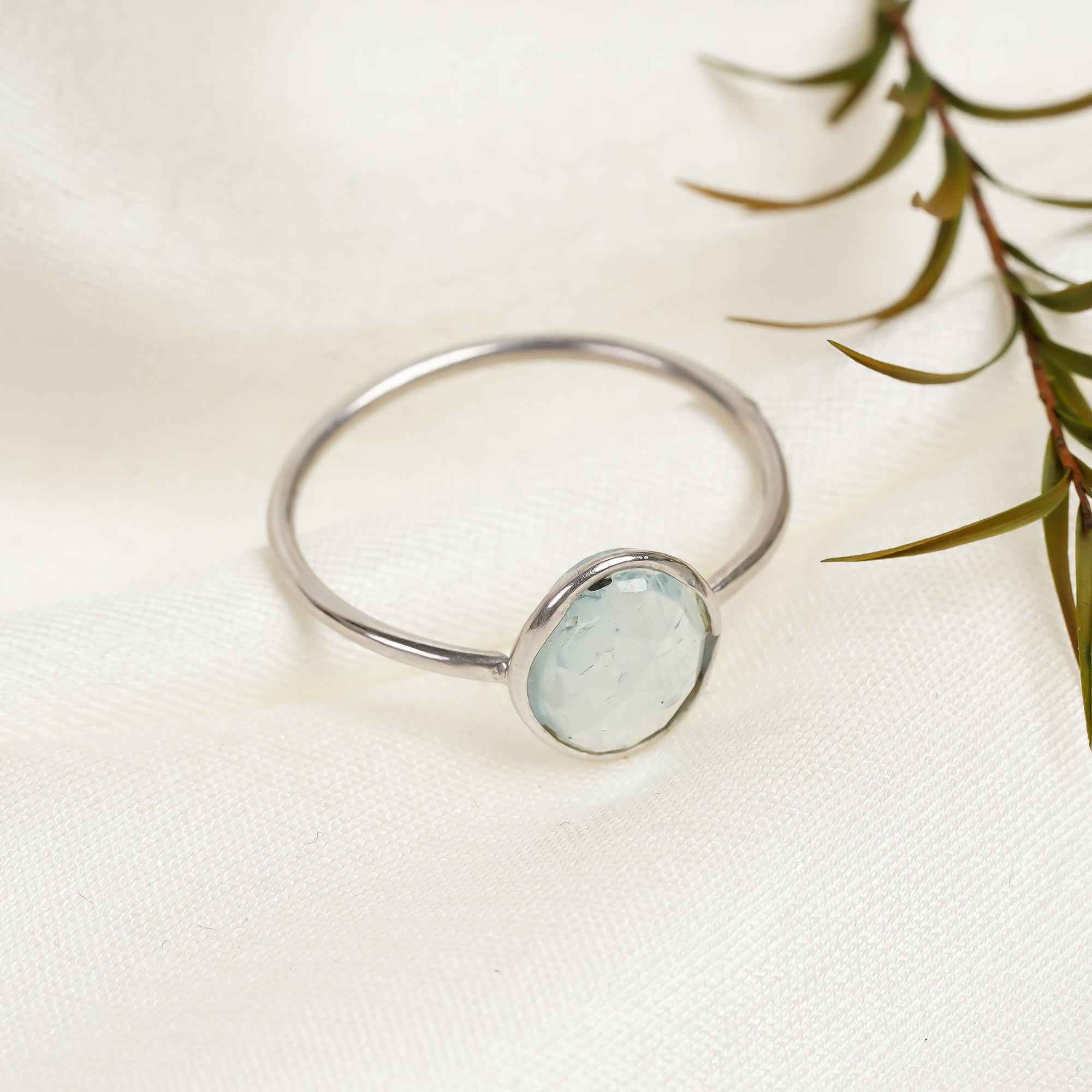 Blue Topaz Ring 925 Sterling Silver Natural Blue Topaz Ring Handmade December Birthstone Jewelry