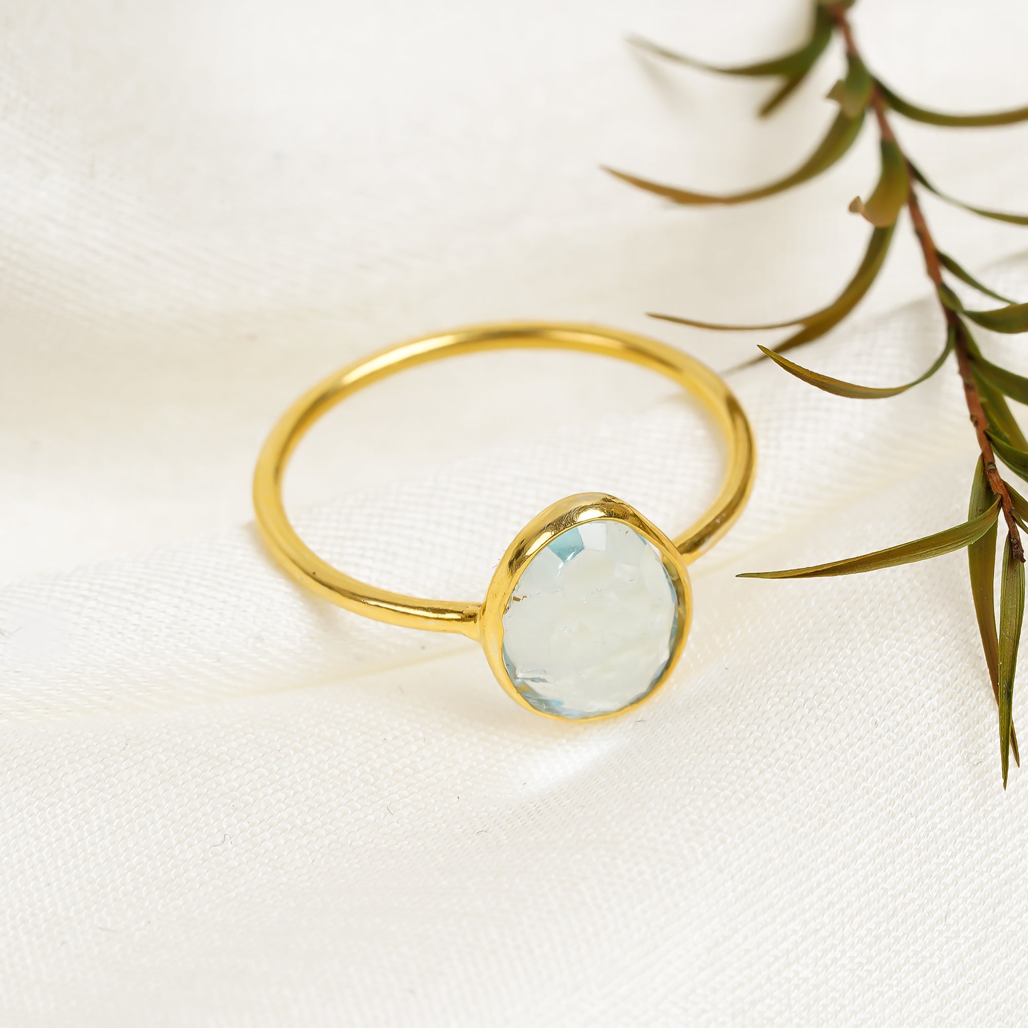 Blue Topaz Ring 925 Sterling Silver Natural Blue Topaz Ring Handmade December Birthstone Jewelry