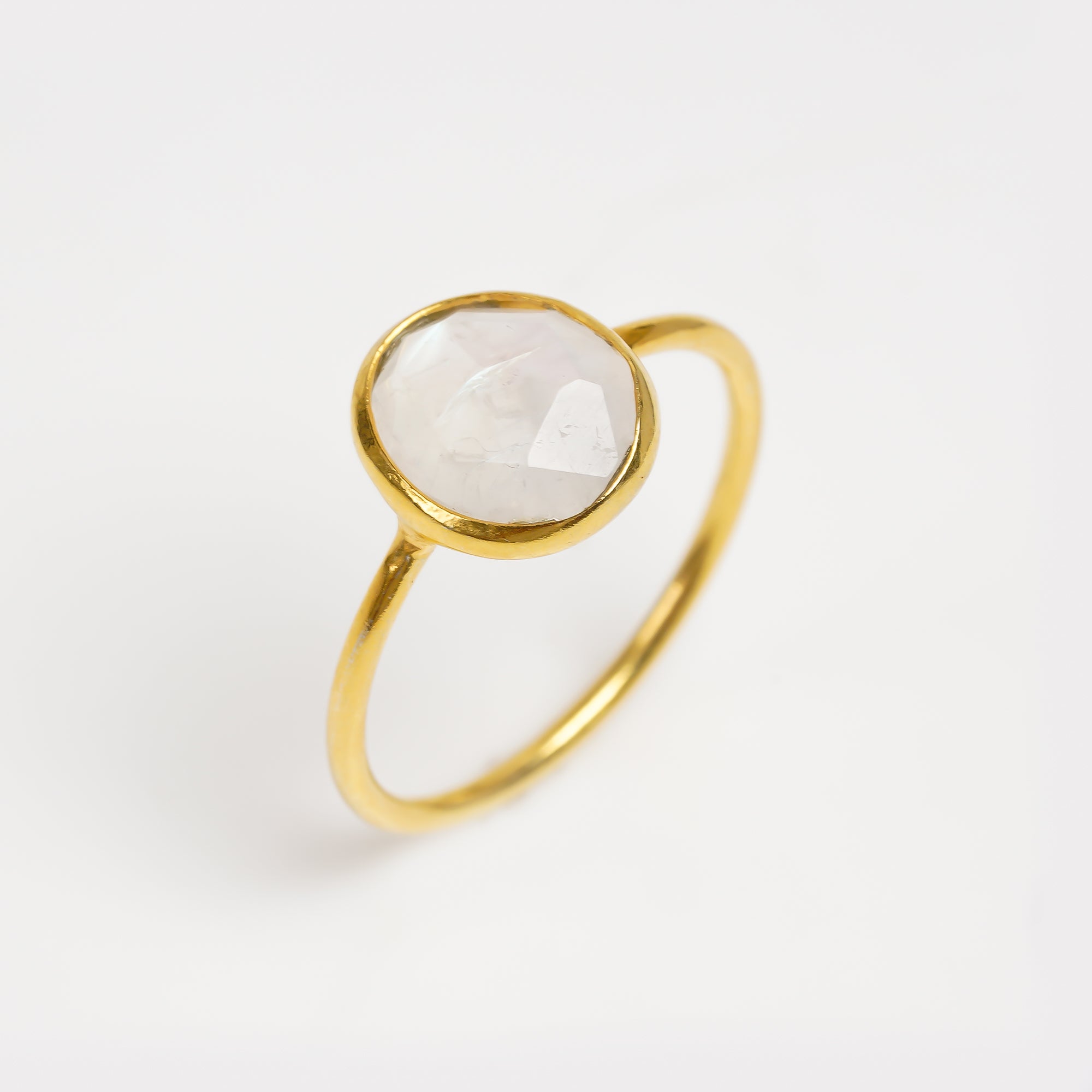 Moonstone Promise Ring 925 Sterling Silver Natural Moonstone Engagement Ring Handmade June Birthstone Jewelry