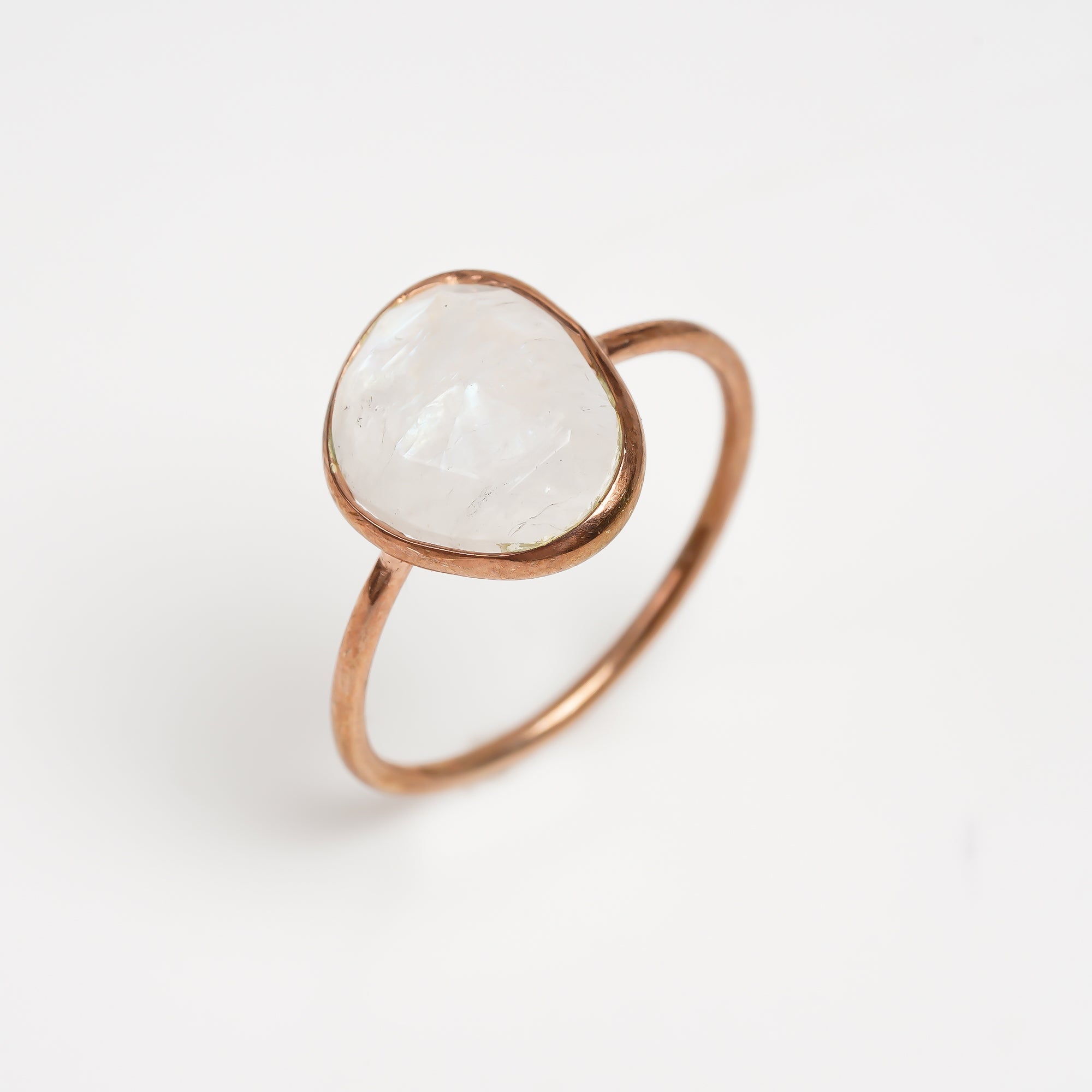 Moonstone Promise Ring 925 Sterling Silver Natural Moonstone Engagement Ring Handmade June Birthstone Jewelry