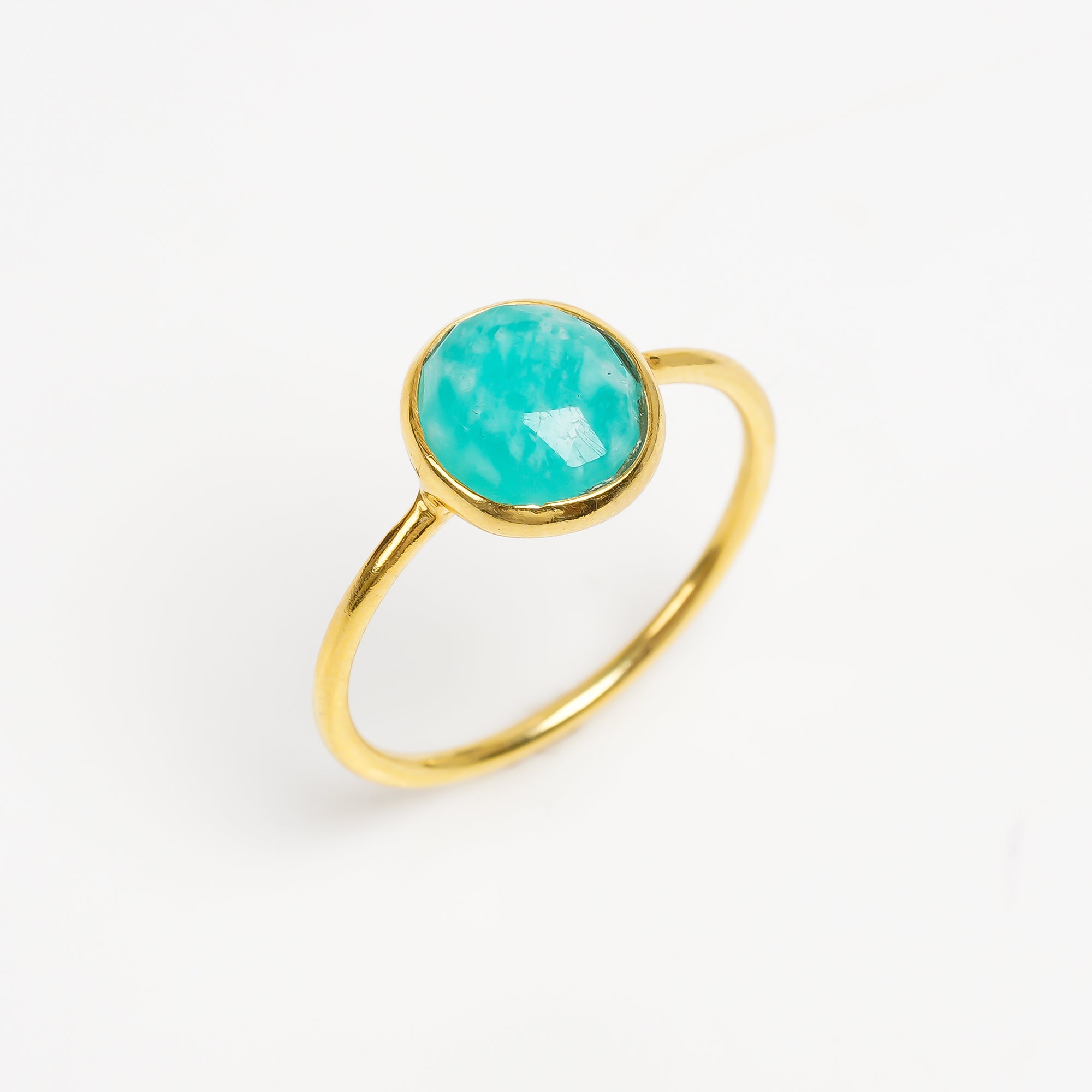 Amazonite Statement Ring 925 Sterling Silver Natural Amazonite Ring Handmade Gemstone Jewelry Gift for Her