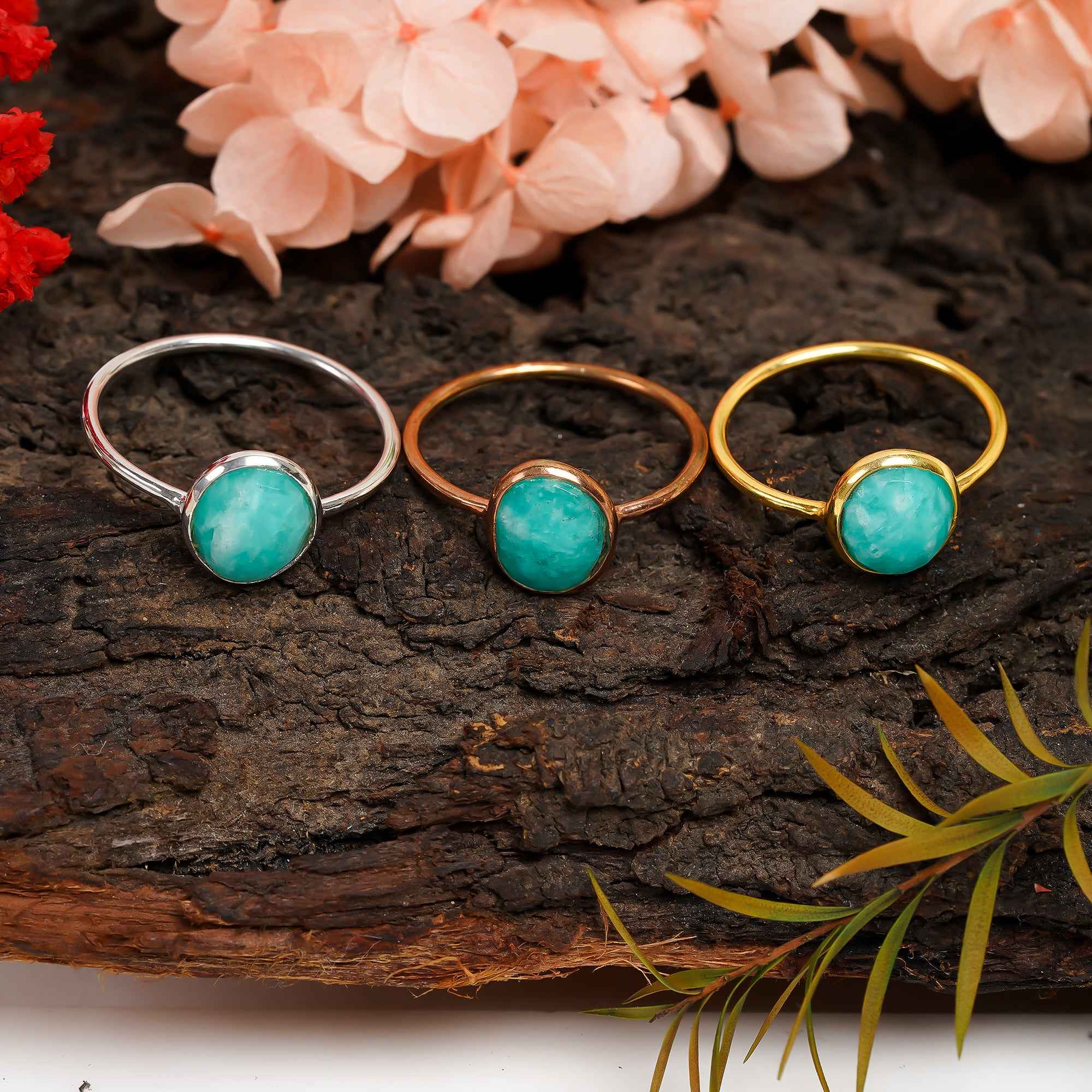 Amazonite Statement Ring 925 Sterling Silver Natural Amazonite Ring Handmade Gemstone Jewelry Gift for Her