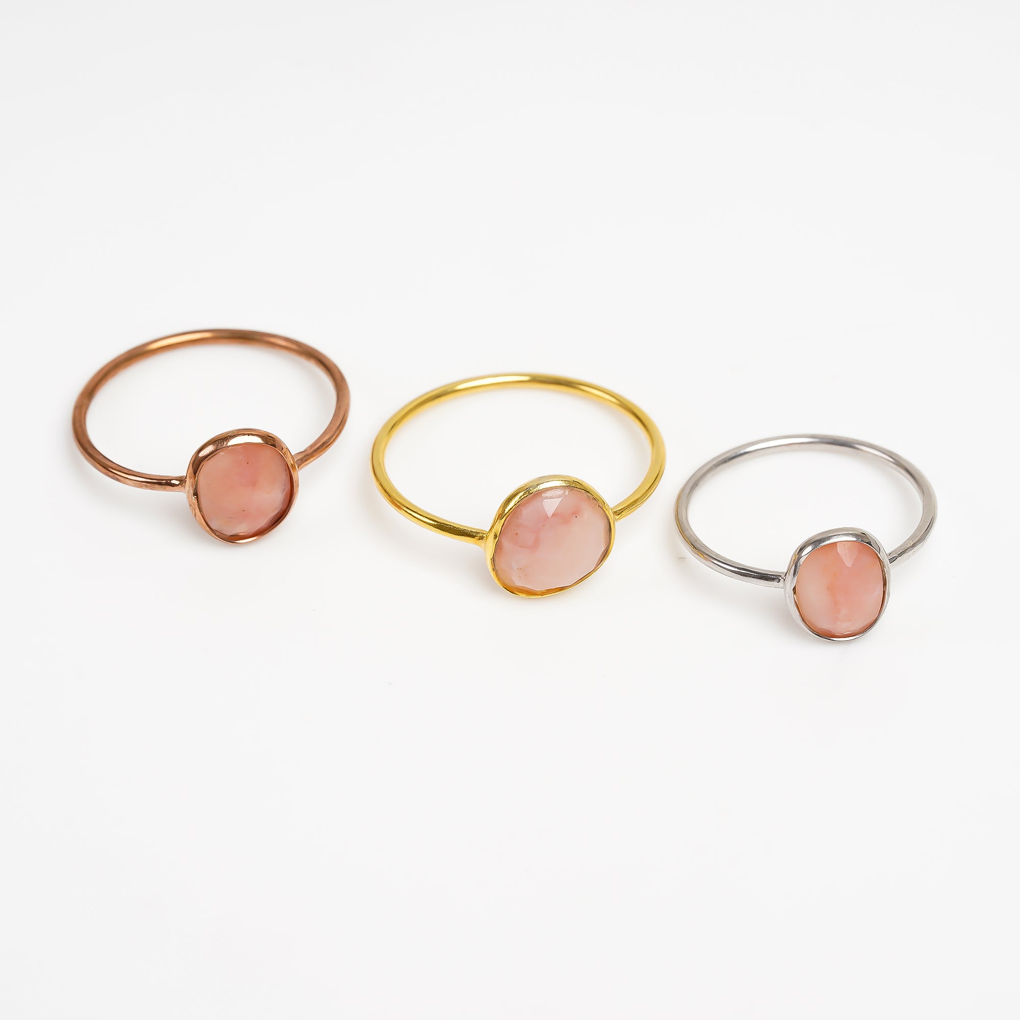 Pink Opal Promise Ring 925 Sterling Silver Natural Pink Opal Ring Romantic Gemstone Jewelry Gift