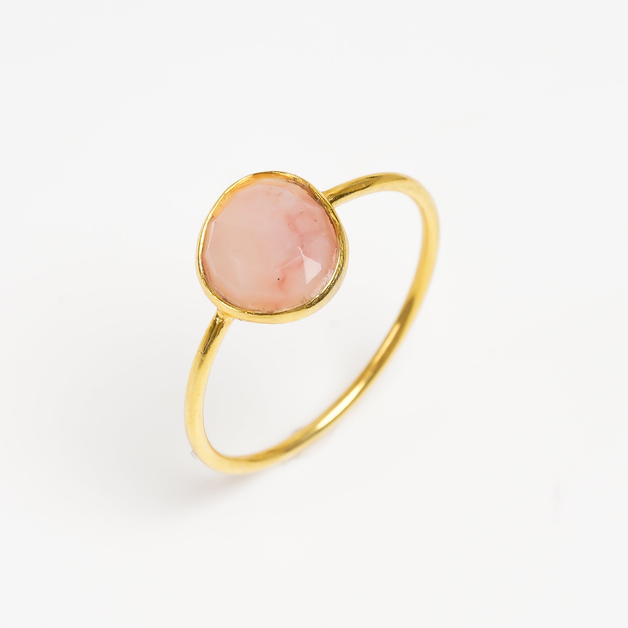 Pink Opal Promise Ring 925 Sterling Silver Natural Pink Opal Ring Romantic Gemstone Jewelry Gift