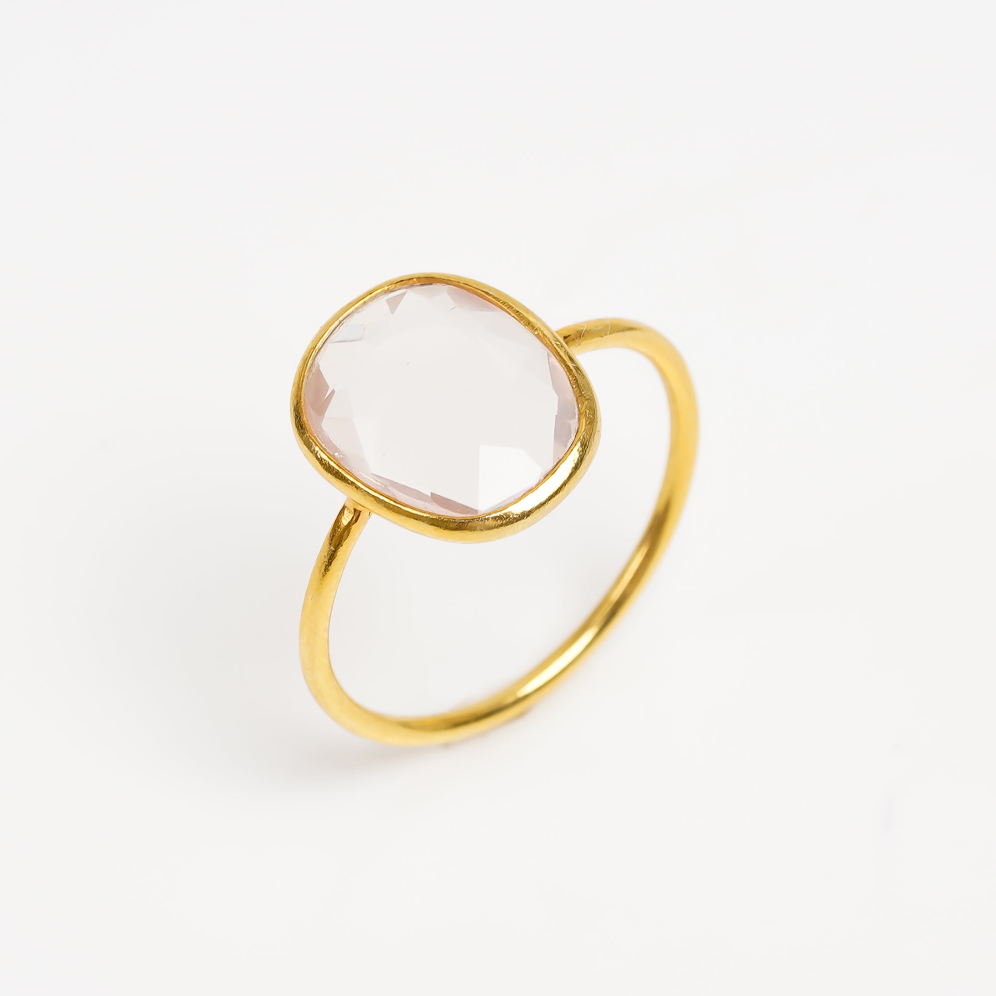 Rose Quartz Promise Ring 925 Sterling Silver Natural Rose Quartz Ring Handmade Love Stone Jewelry