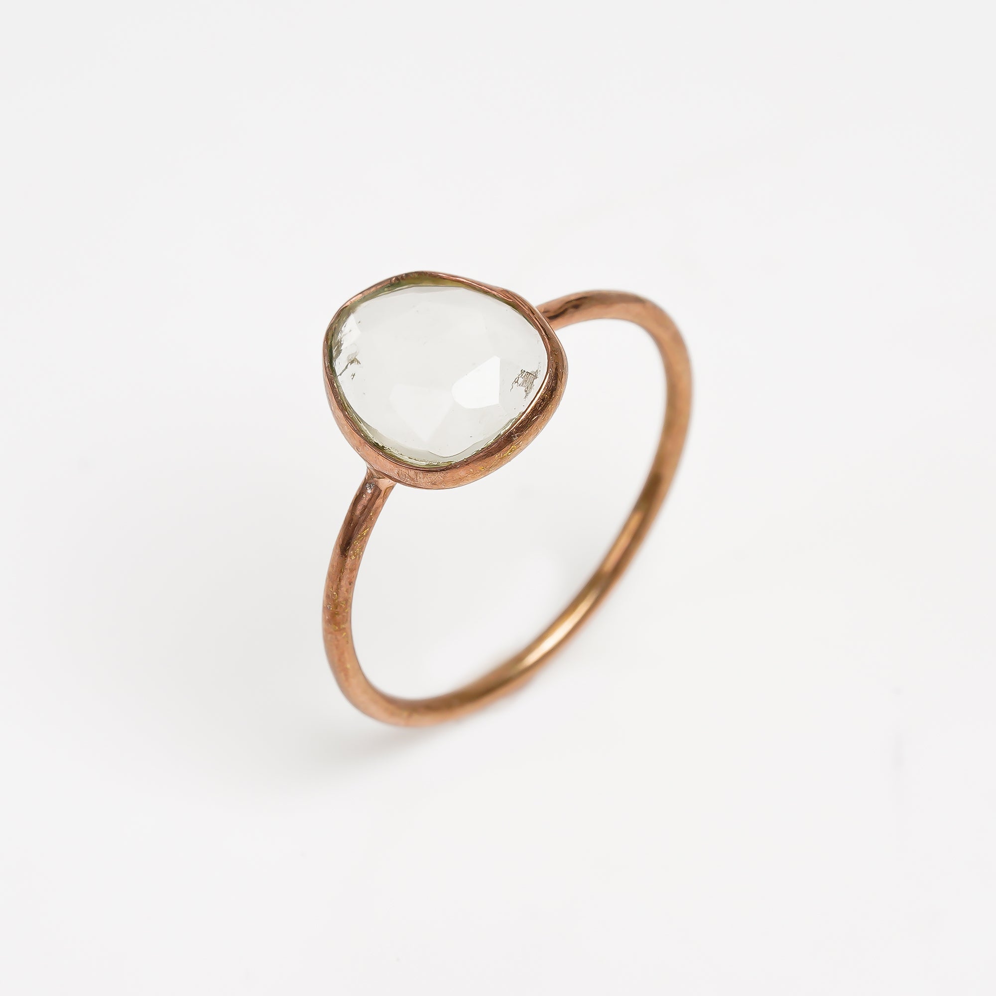 Green Amethyst Solitaire Ring 925 Sterling Silver Natural Prasiolite Engagement Ring Gemstone Jewelry