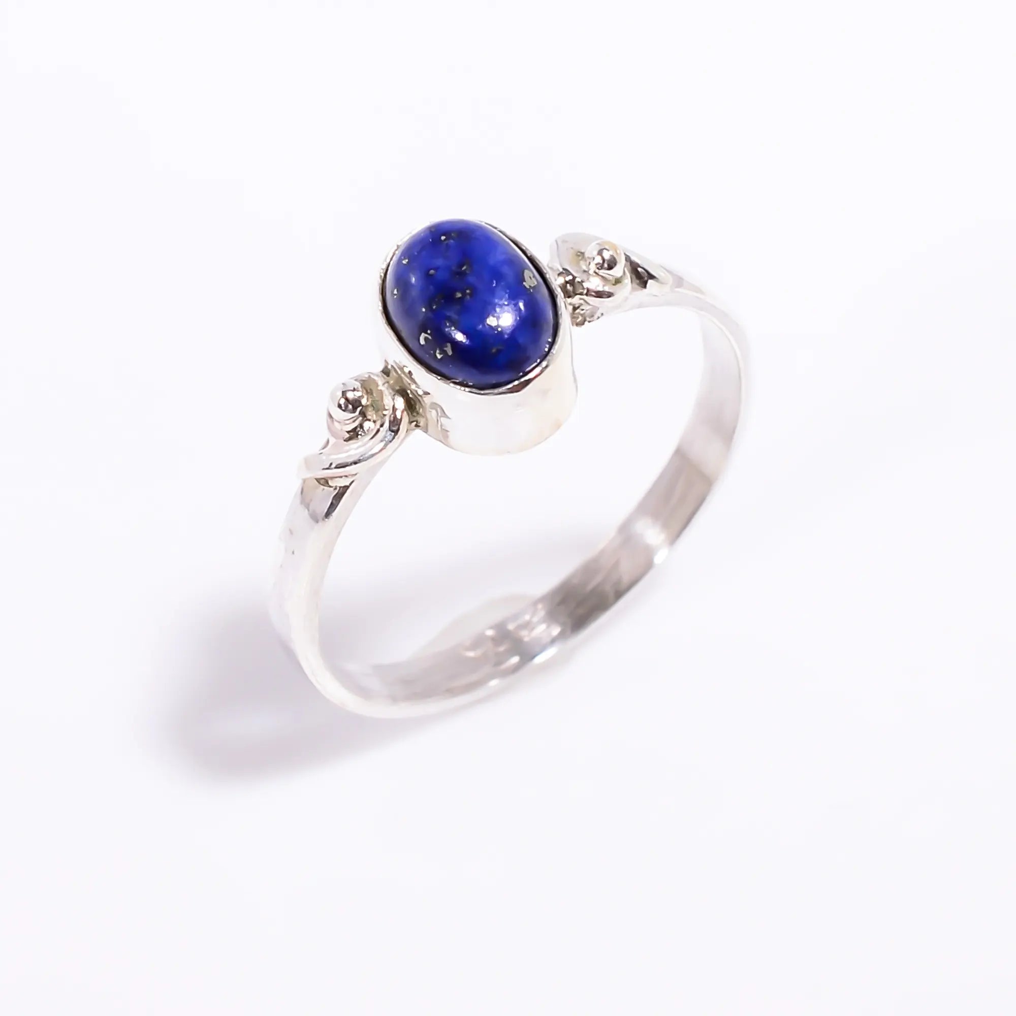 Lapis Lazuli Gemstone Wedding Ring Band – Handmade 925 Silver