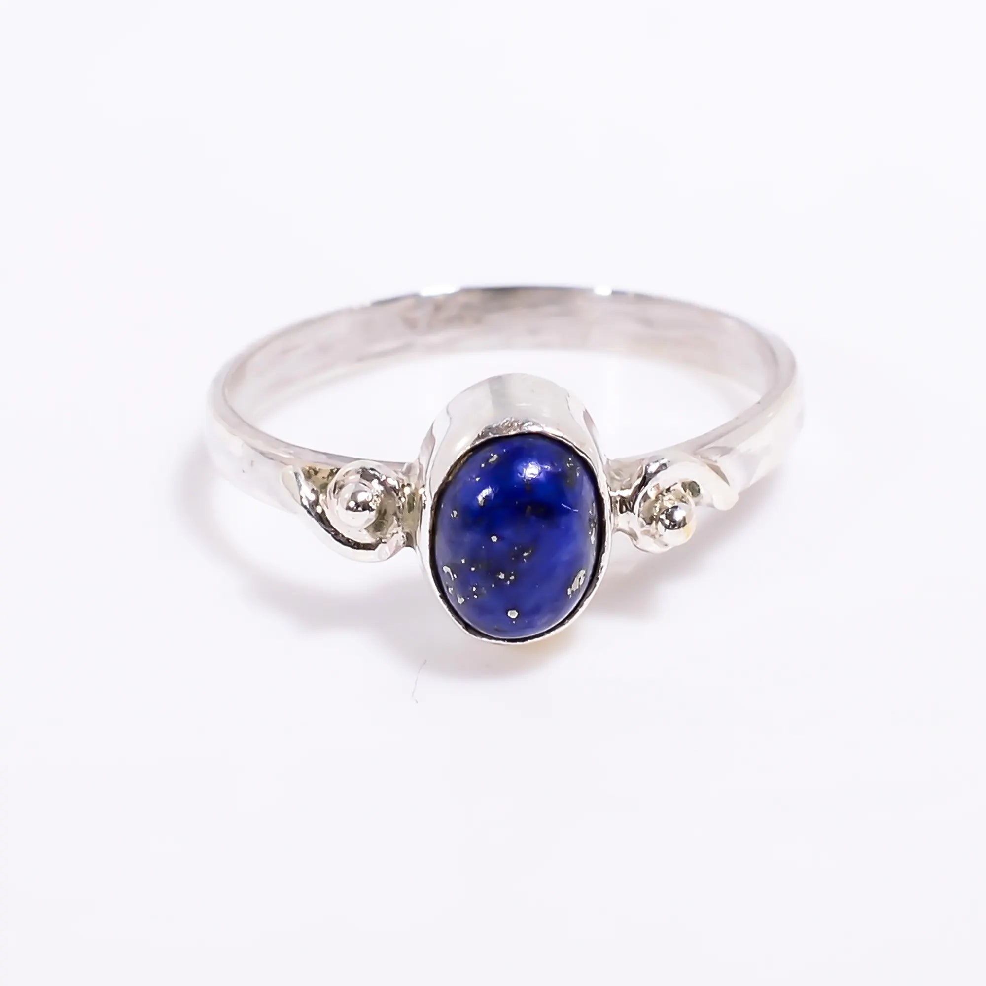 Lapis Lazuli Gemstone Wedding Ring Band – Handmade 925 Silver