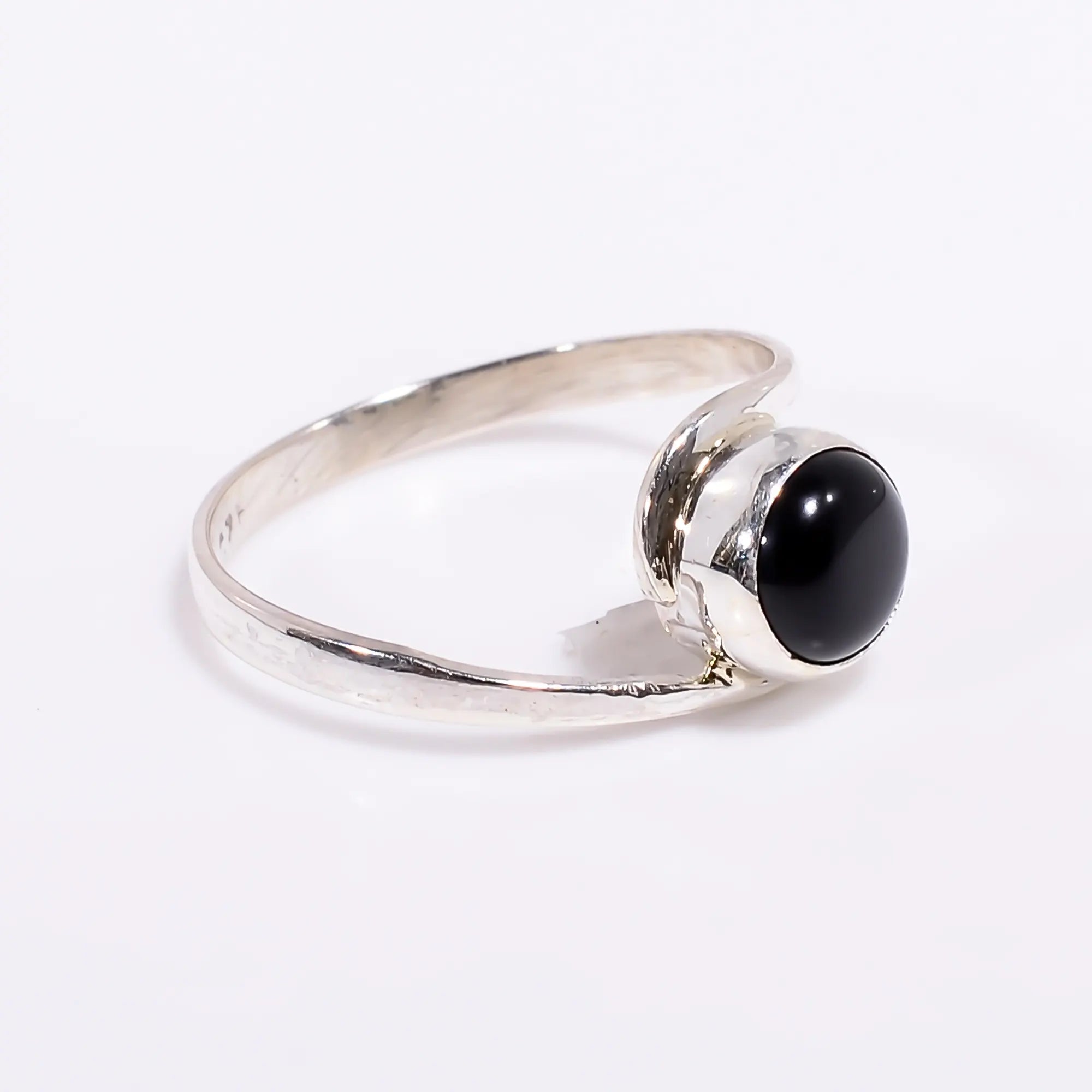 Black Onyx Ring 6mm Round 925 Sterling Silver Handmade Ring for Women