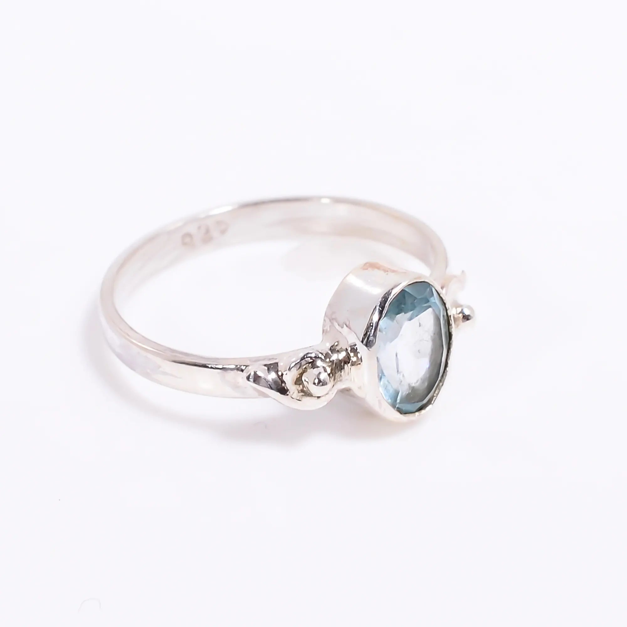 Sky Blue Topaz Bohemian Gemstone Ring – Vintage Inspired