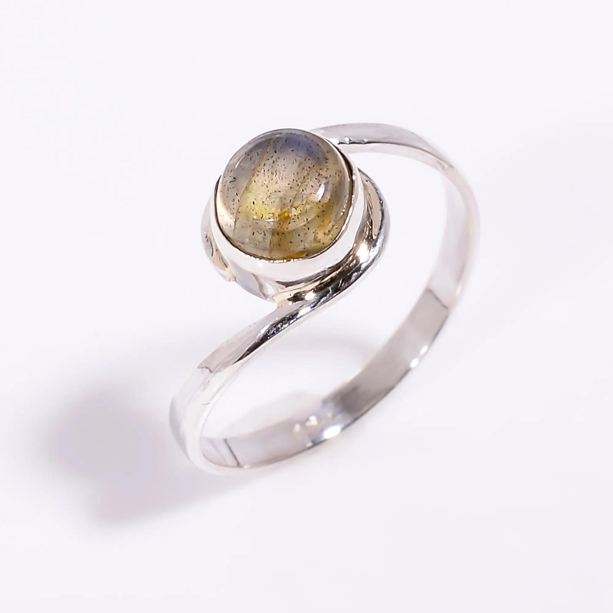 Elegant Labradorite Rings Natural Gemstone Ring in 925 Sterling Silver
