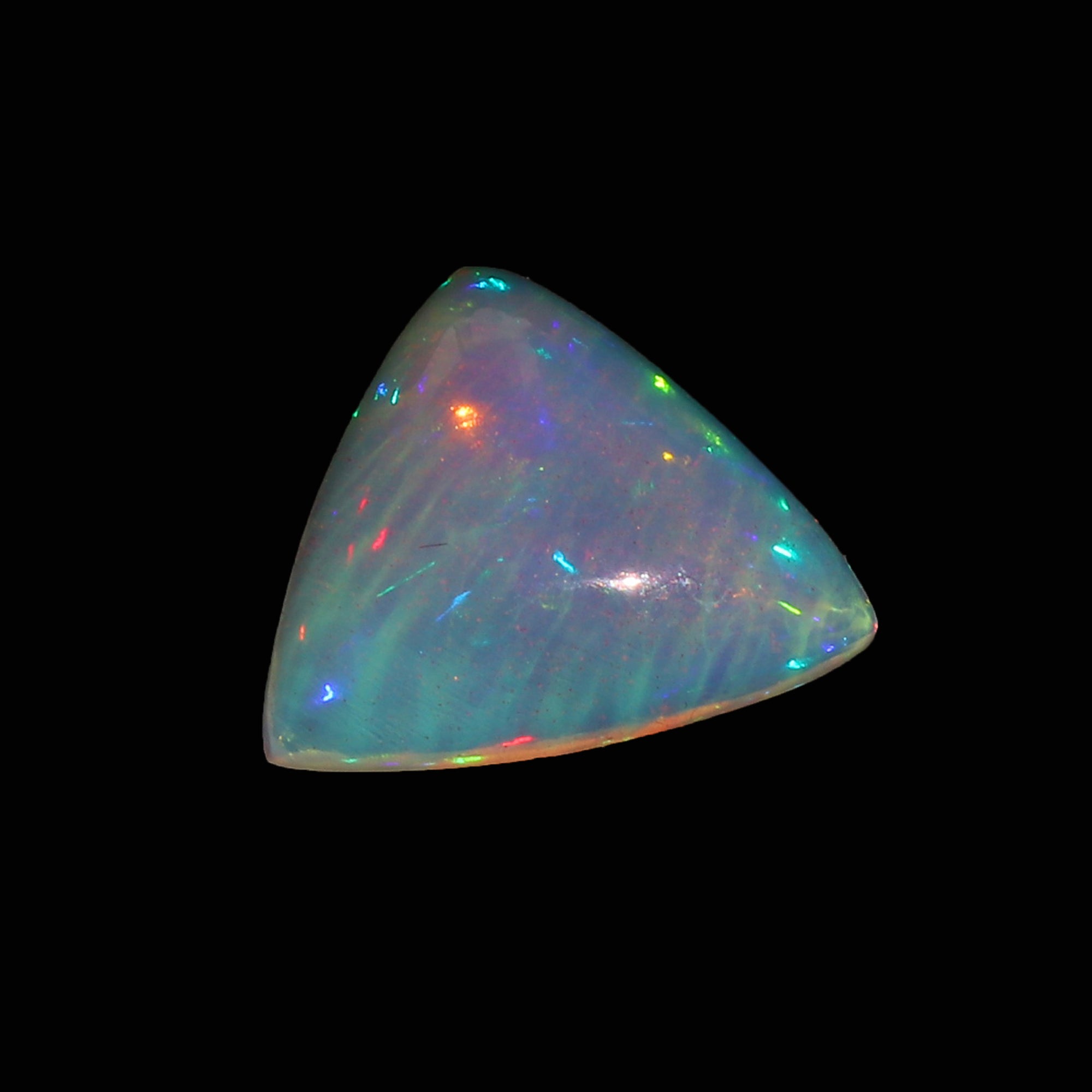 Ethiopian Welo Opal Cabochon: Honeycomb Gemstone for Jewelry Making (7.6ct, 17mm Triangle