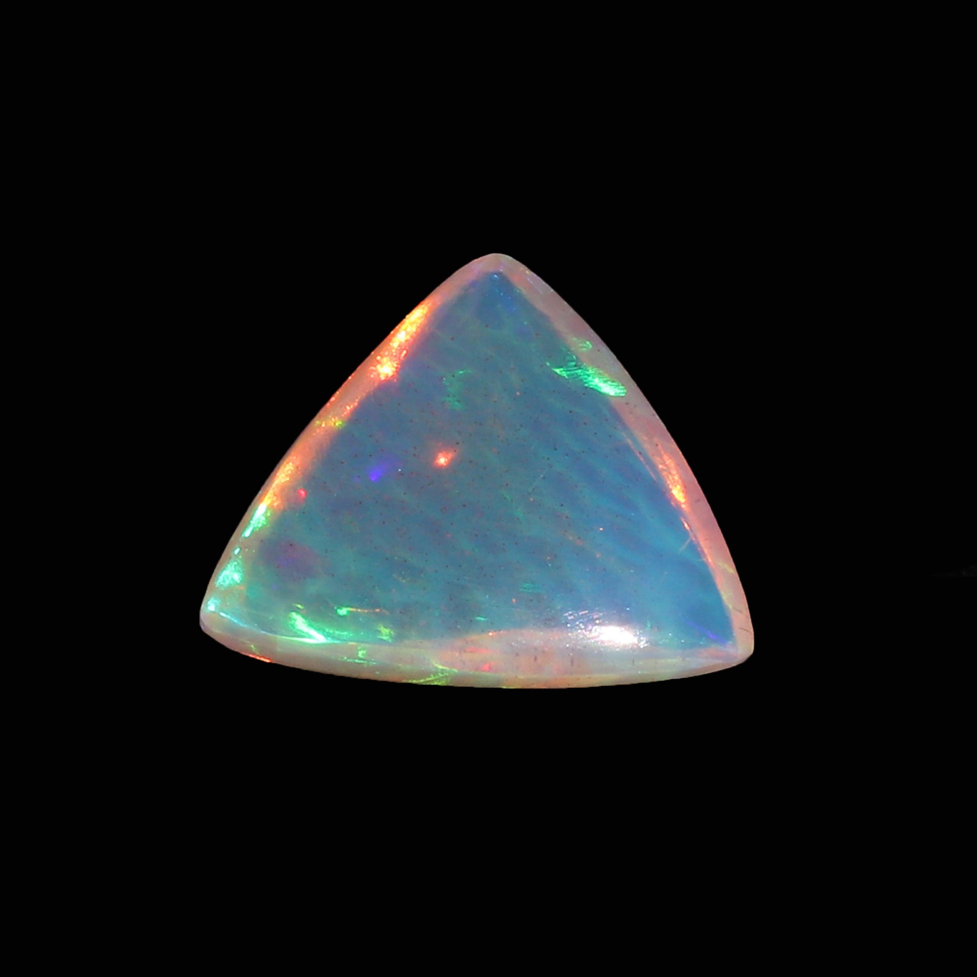 Ethiopian Welo Opal Cabochon: Honeycomb Gemstone for Jewelry Making (7.6ct, 17mm Triangle