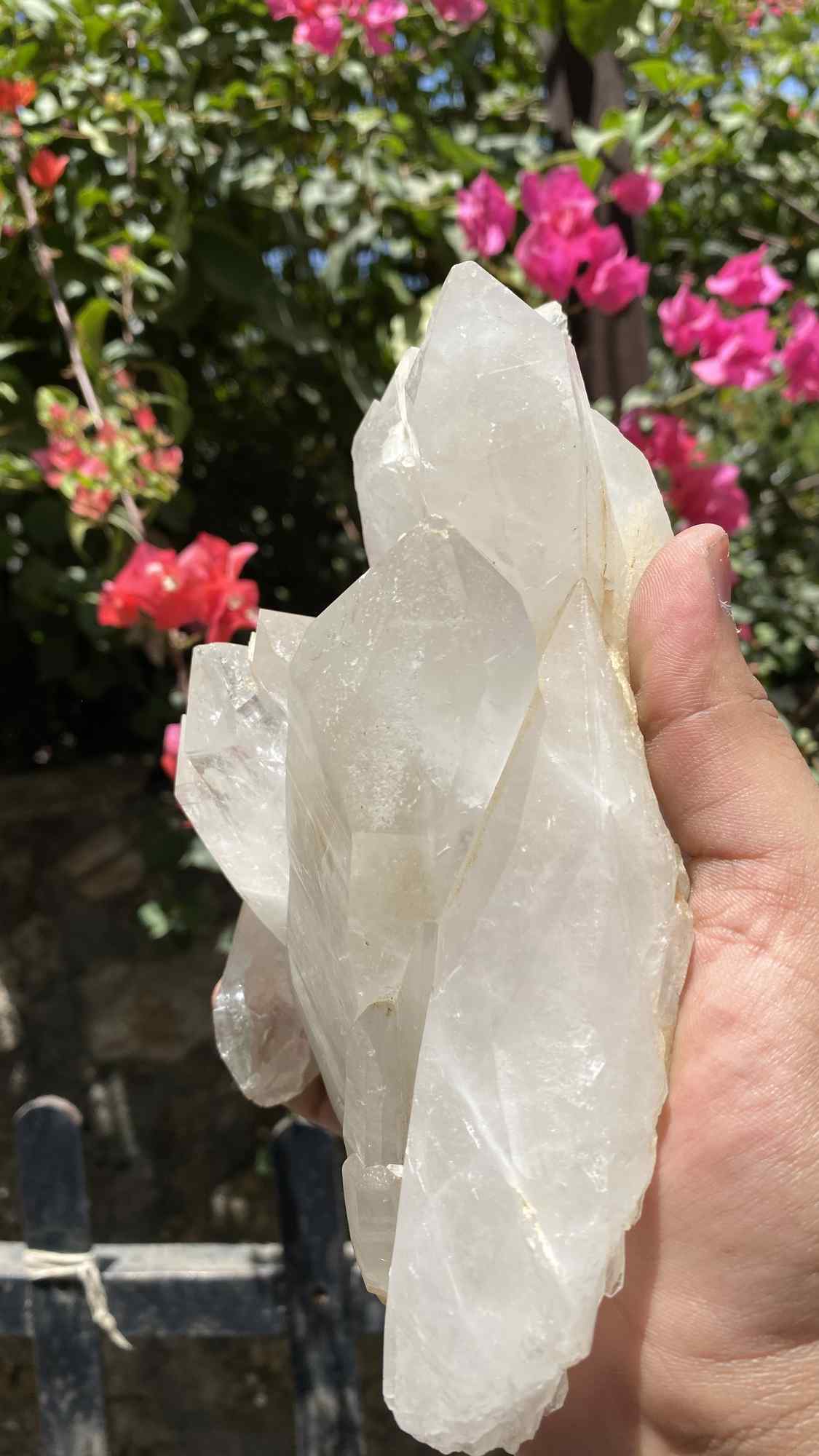 Natural Himalayan White Quartz crystal cluster from Himalya Quartz, raw healing stone for meditation, energy cleansing, and spiritual decor.