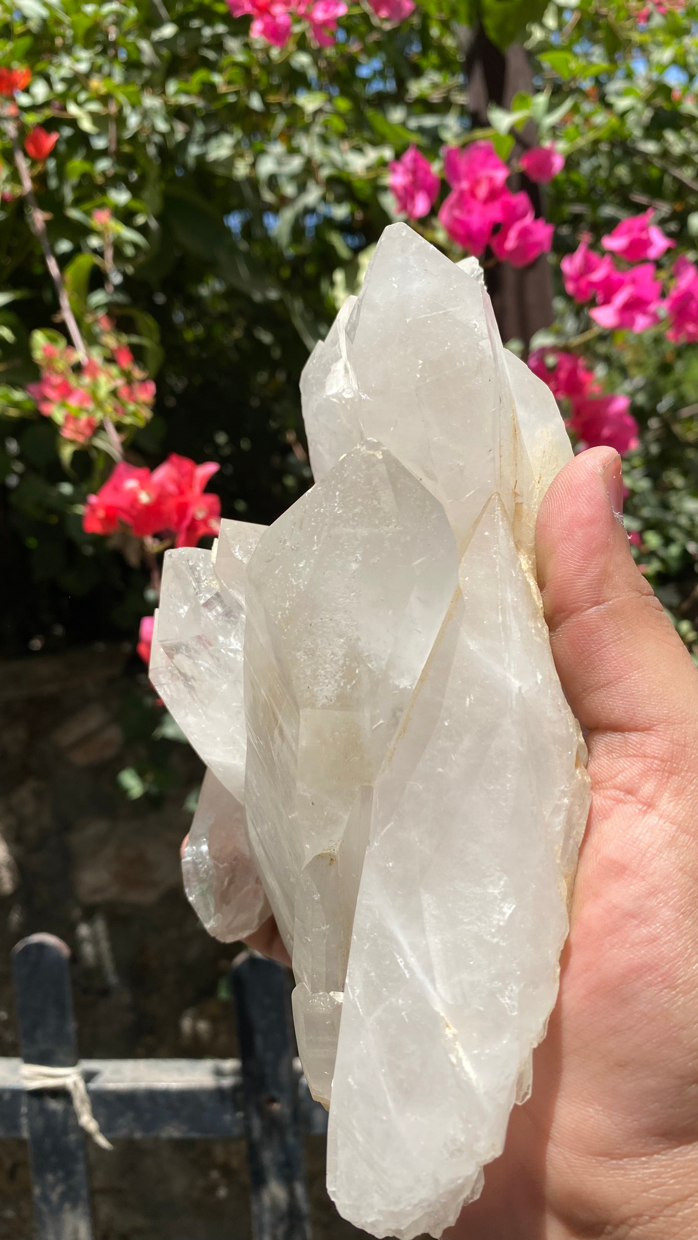 Natural Himalayan White Quartz crystal cluster from Himalya Quartz, raw healing stone for meditation, energy cleansing, and spiritual decor.