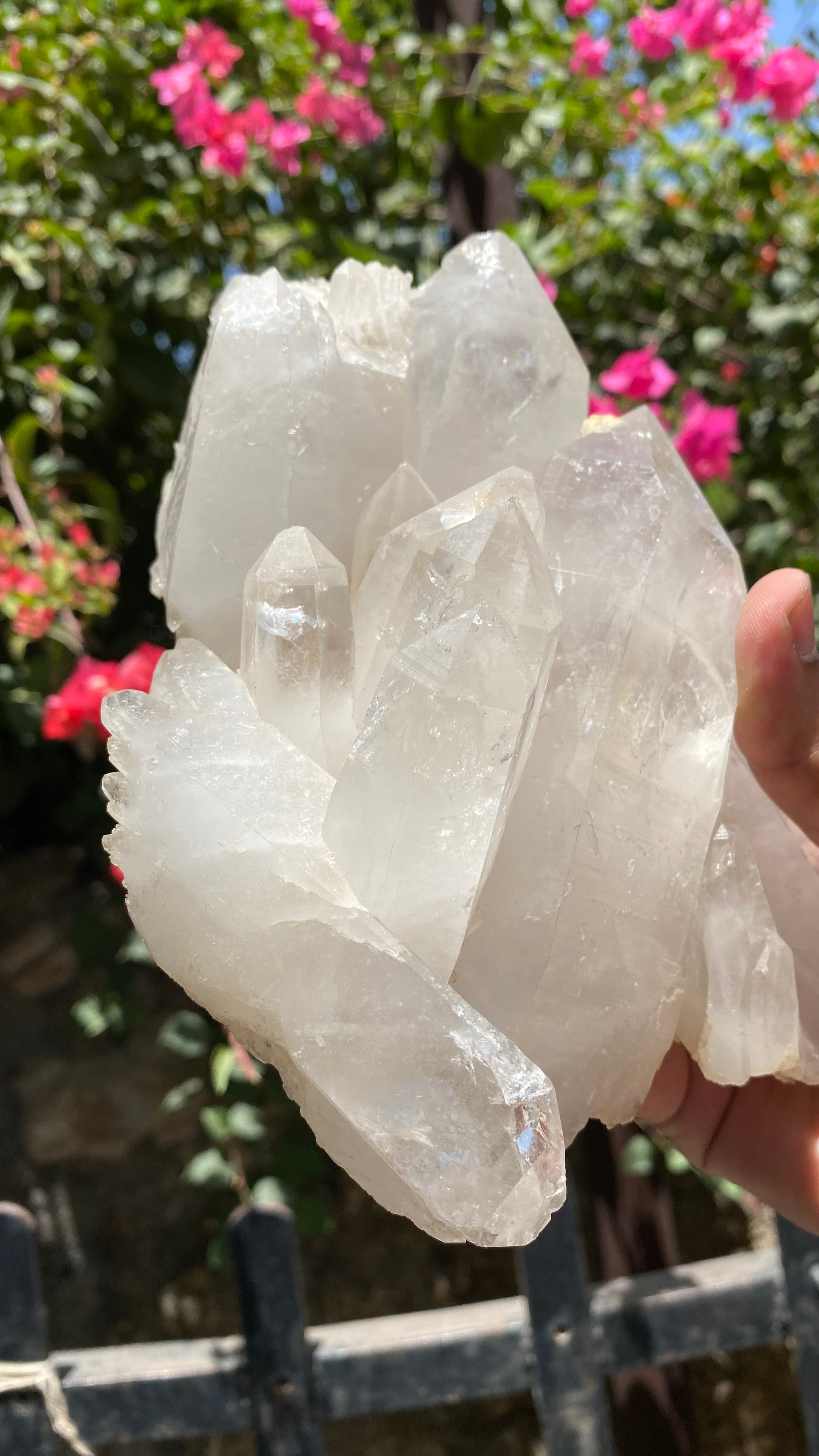 Natural Himalayan White Quartz crystal cluster from Himalya Quartz, raw healing stone for meditation, energy cleansing, and spiritual decor.