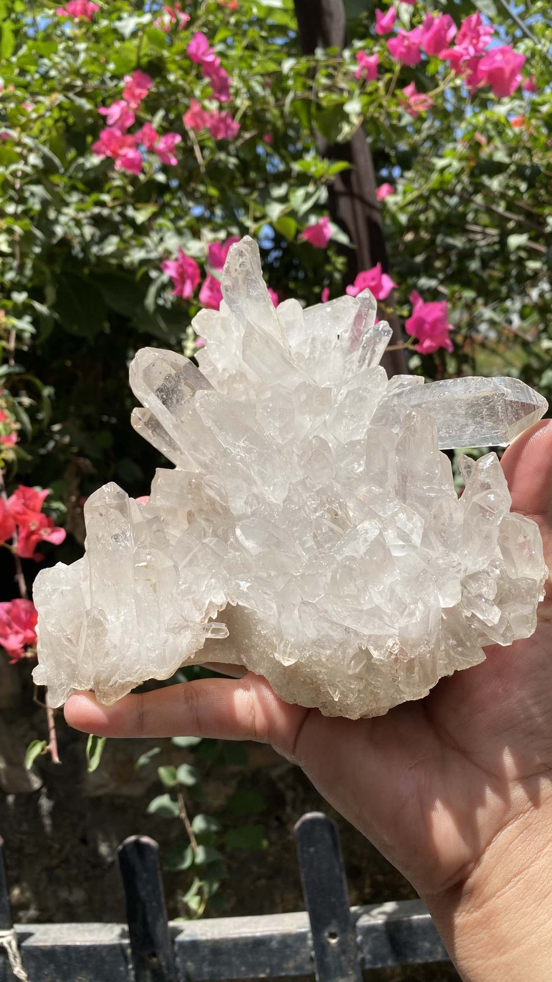 Natural Himalayan White Quartz crystal cluster from Himalya Quartz for meditation, Reiki, energy cleansing, and spiritual decor.