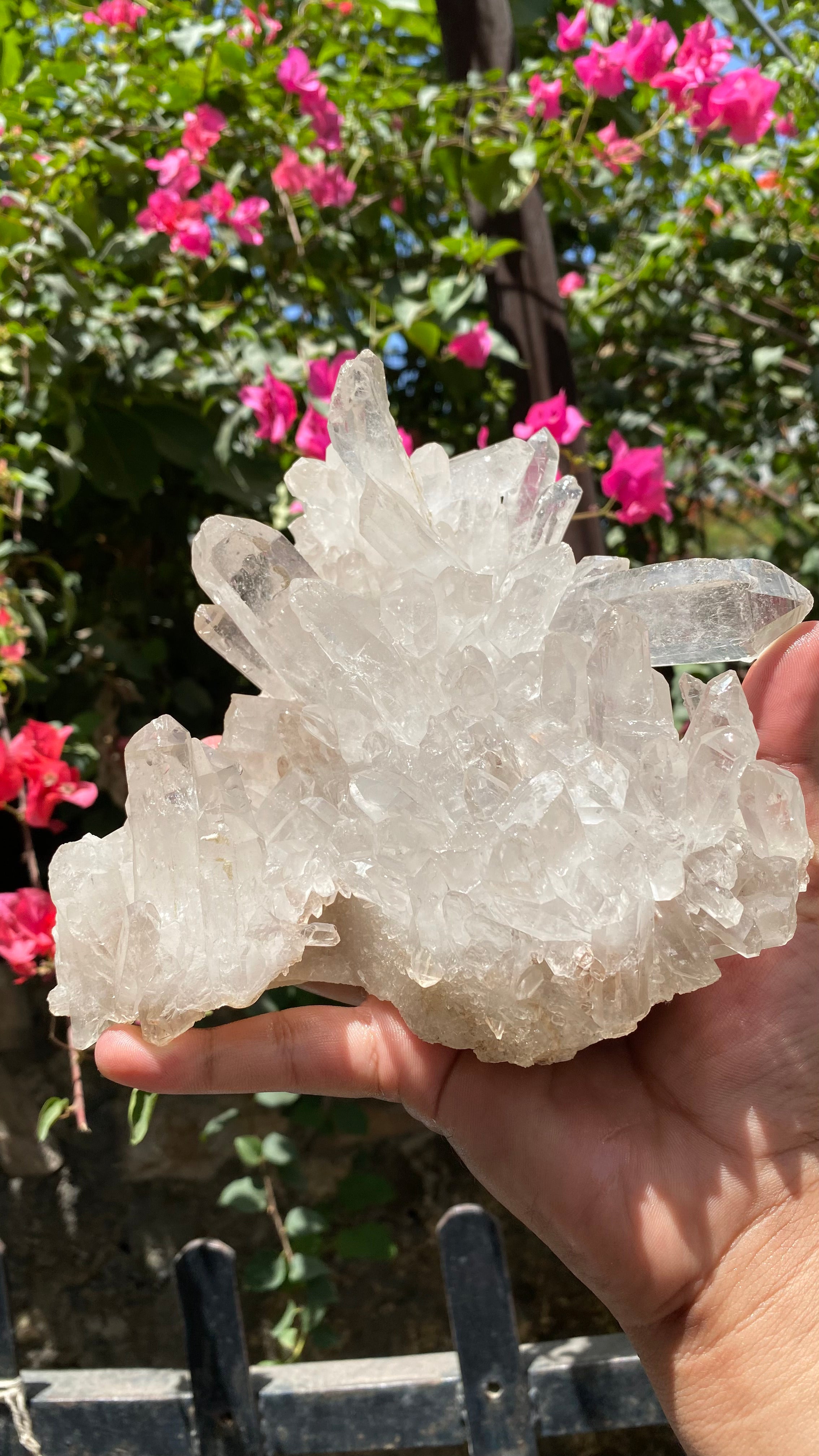 Natural Himalayan White Quartz crystal cluster from Himalya Quartz for meditation, Reiki, energy cleansing, and spiritual decor.