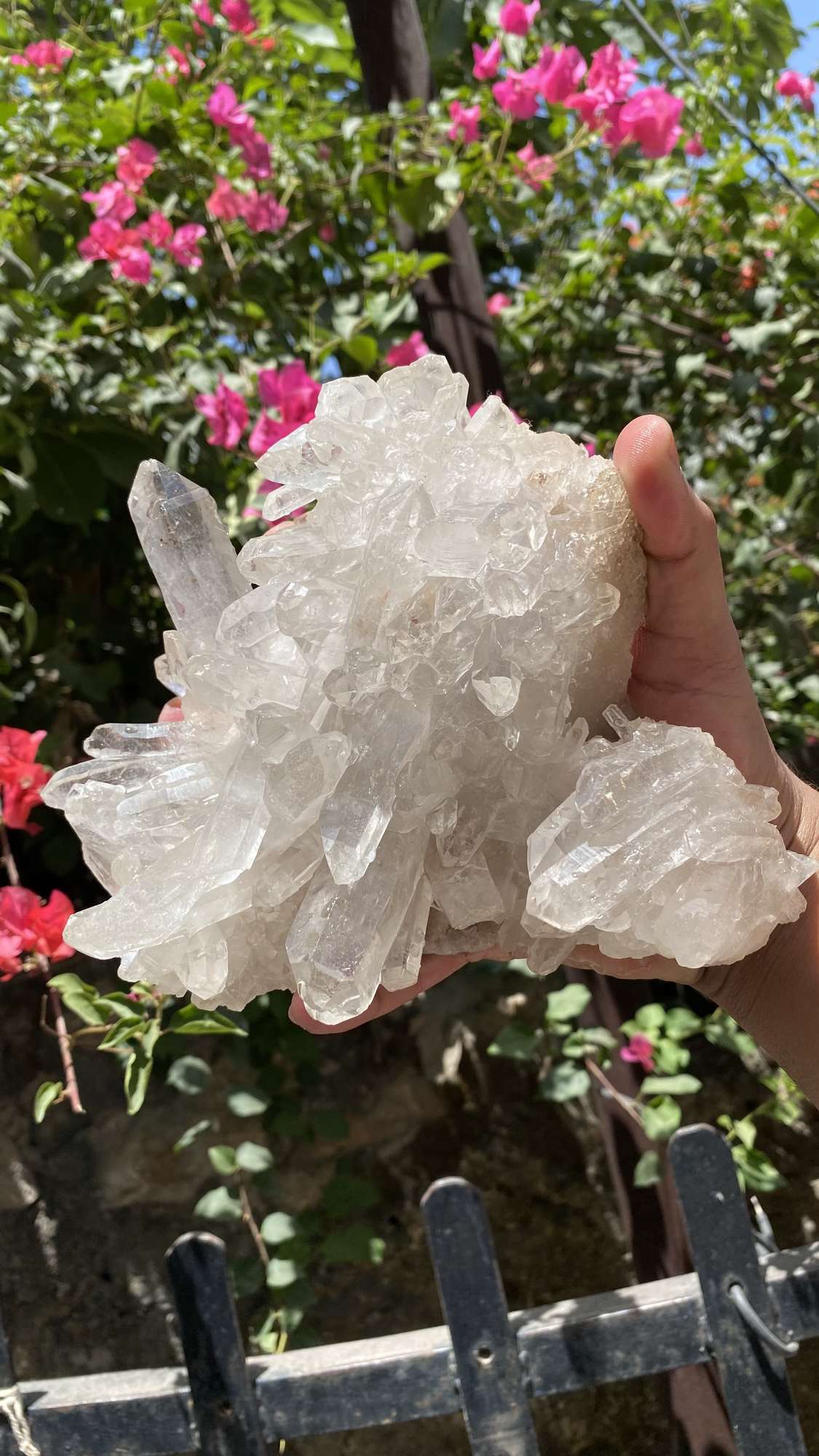 Himalya Quartz Himalayan White Quartz Crystal Cluster for meditation, healing, energy cleansing, and spiritual decor.