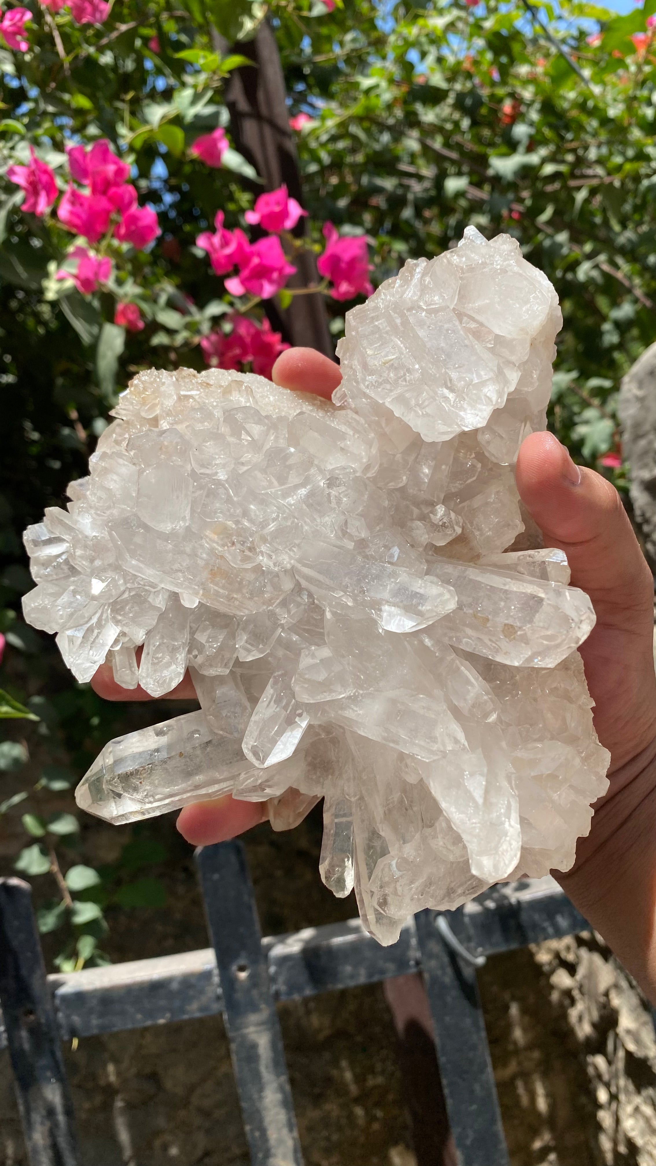Himalya Quartz Himalayan White Quartz Crystal Cluster for meditation, Reiki, energy cleansing, and spiritual decor.