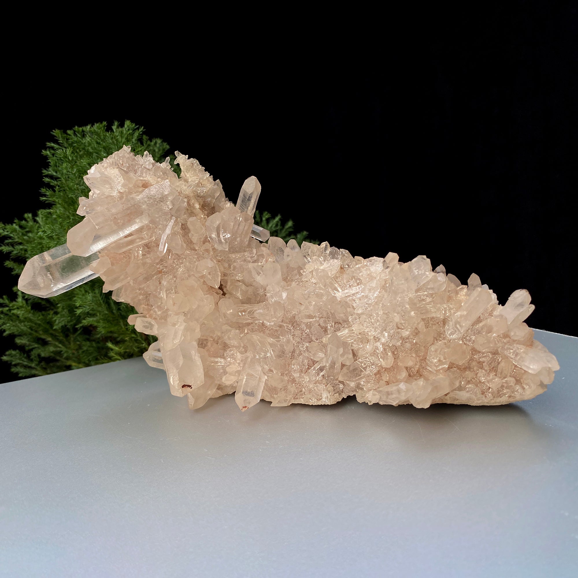 White & Pink Samadhi Quartz Crystal Cluster Healing Energy Raw Himalayan Display