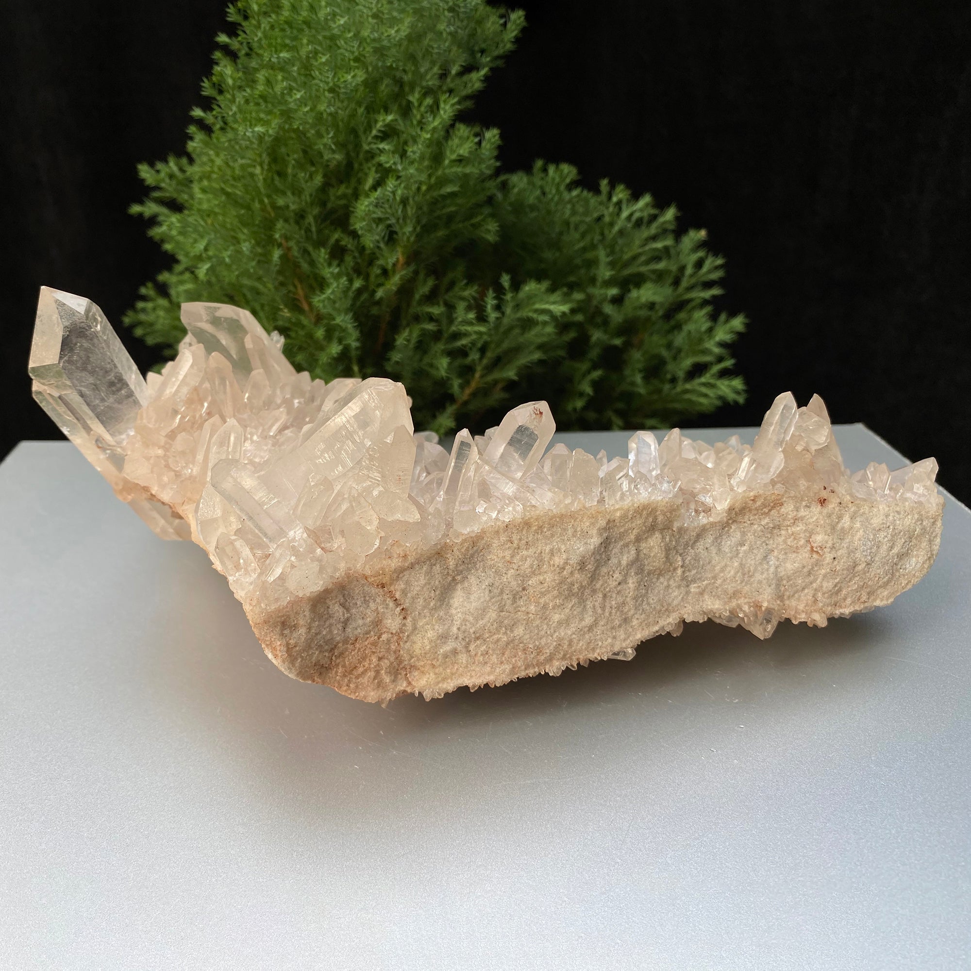 White & Pink Samadhi Quartz Crystal Cluster Healing Energy Raw Himalayan Display