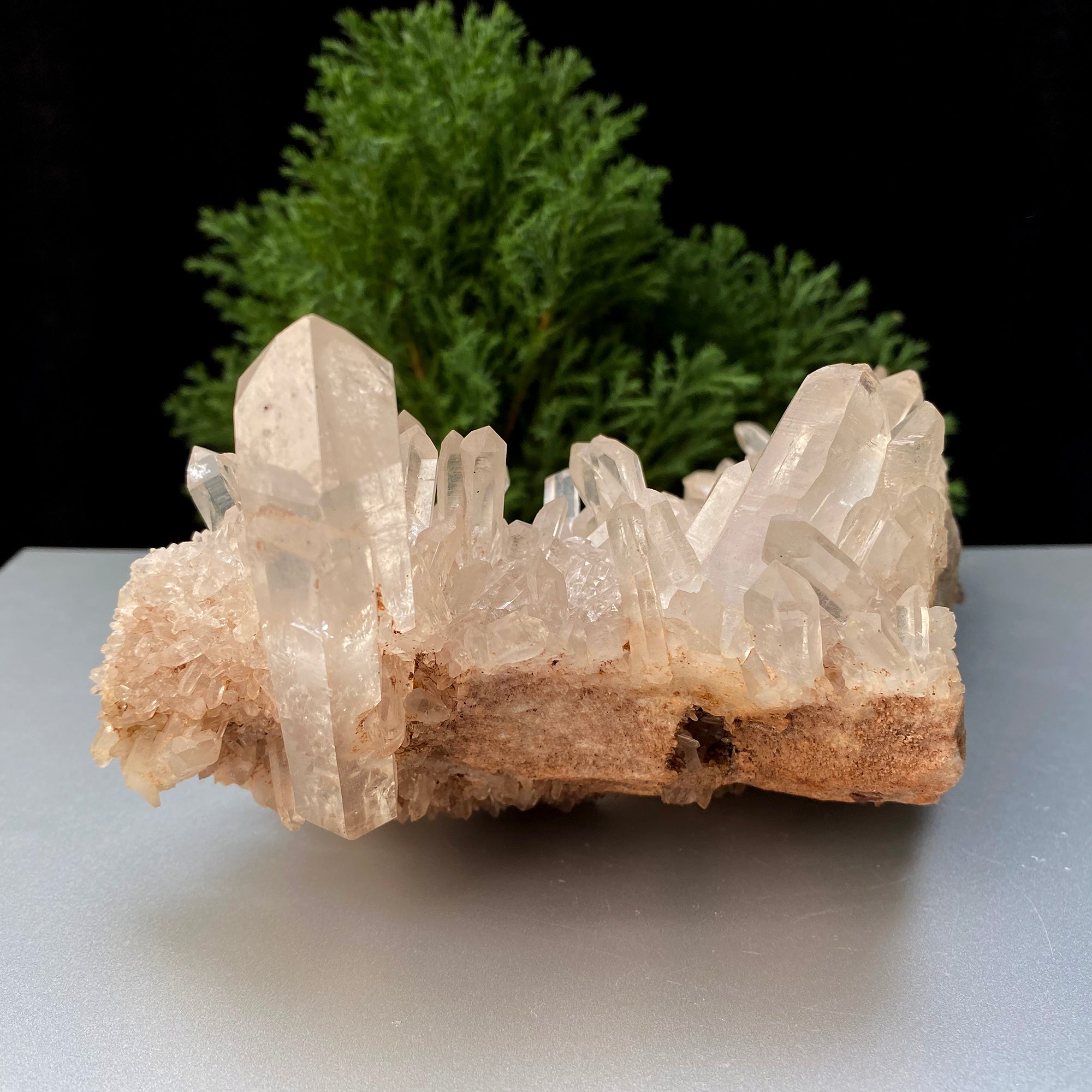 White & Pink Samadhi Quartz Crystal Cluster Healing Energy Raw Himalayan Display