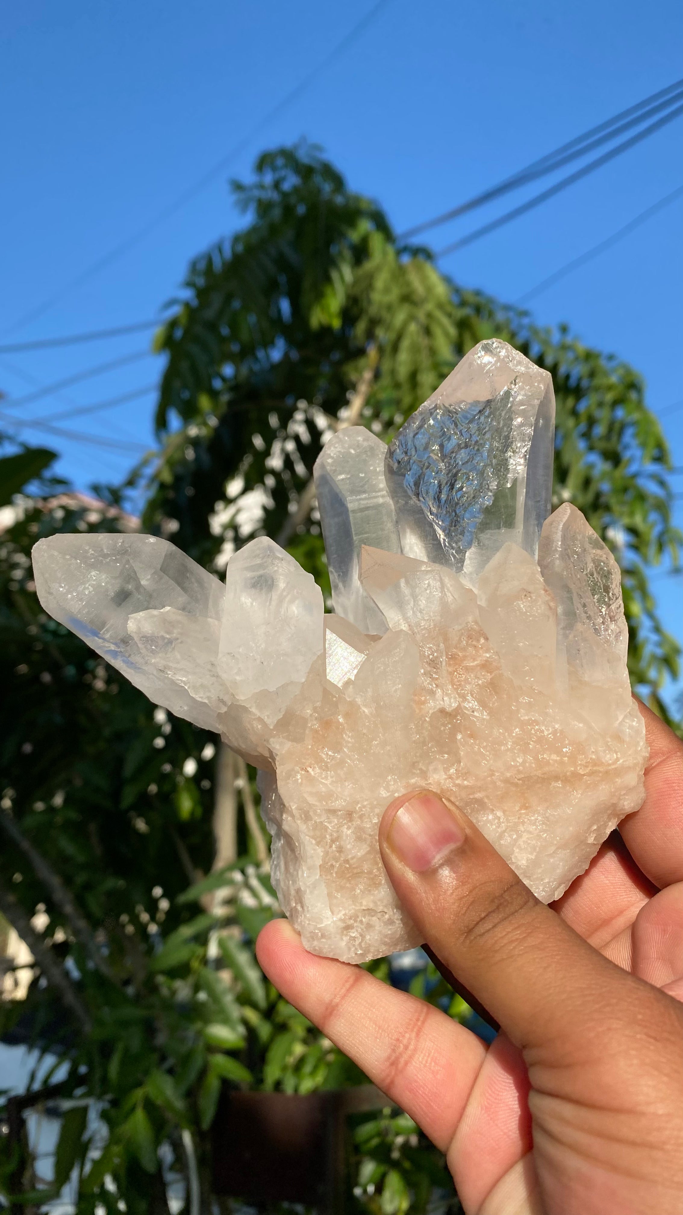 Himalya Quartz Himalayan Pink Quartz crystal cluster, raw healing stone for love meditation and spiritual decor, natural mineral specimen